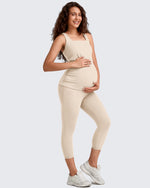 G4Free Activewear - BareFeel Pregnancy Capri Leggings 21'' -GF25AY500AA-S-GF25AY500AB-M-GF25AY500AC-L-GF25AY500AD-XL-GF25AY500AE-XXL