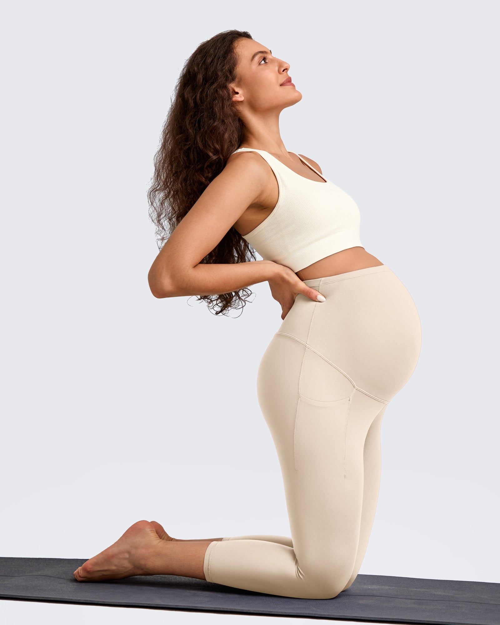 G4Free Activewear - BareFeel Pregnancy Capri Leggings 21'' -GF25AY500AA-S-GF25AY500AB-M-GF25AY500AC-L-GF25AY500AD-XL-GF25AY500AE-XXL