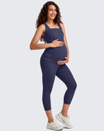 G4Free Activewear - BareFeel Pregnancy Capri Leggings 21'' -GF25AY500AA-S-GF25AY500AB-M-GF25AY500AC-L-GF25AY500AD-XL-GF25AY500AE-XXL