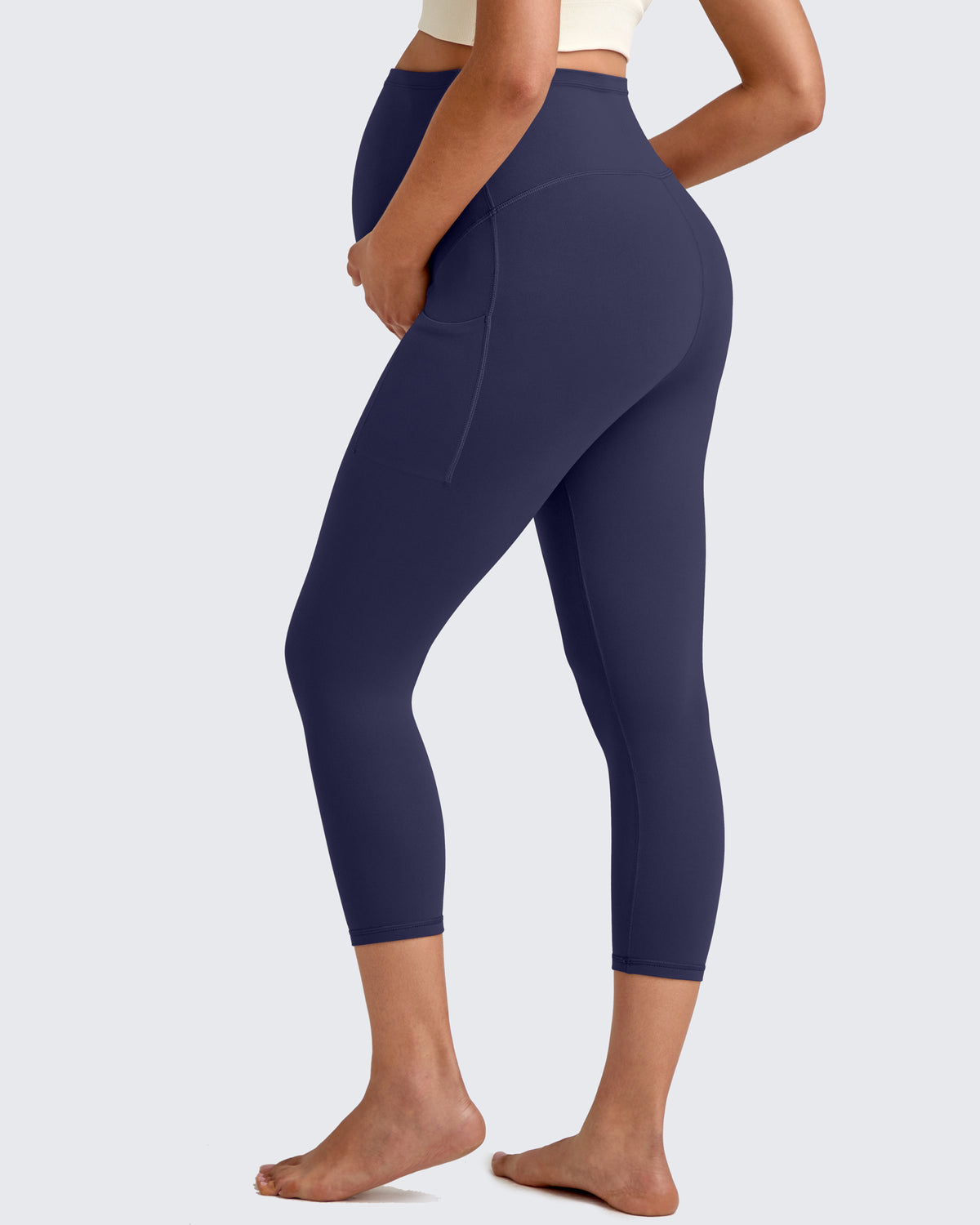 G4Free Activewear - BareFeel Pregnancy Capri Leggings 21'' -GF25AY500AA-S-GF25AY500AB-M-GF25AY500AC-L-GF25AY500AD-XL-GF25AY500AE-XXL