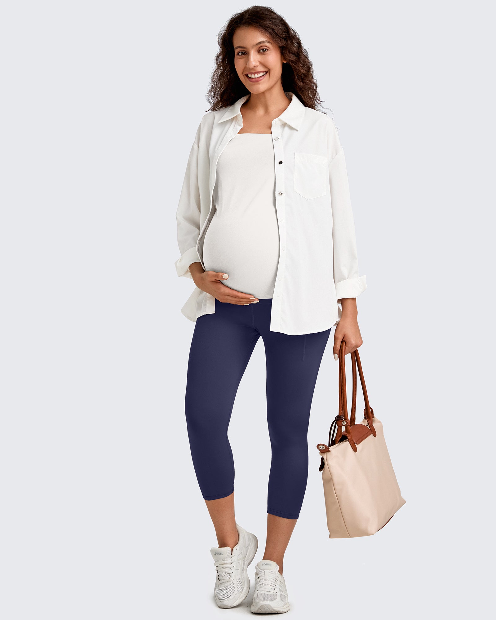 G4Free Activewear - BareFeel Pregnancy Capri Leggings 21'' -GF25AY500AA-S-GF25AY500AB-M-GF25AY500AC-L-GF25AY500AD-XL-GF25AY500AE-XXL