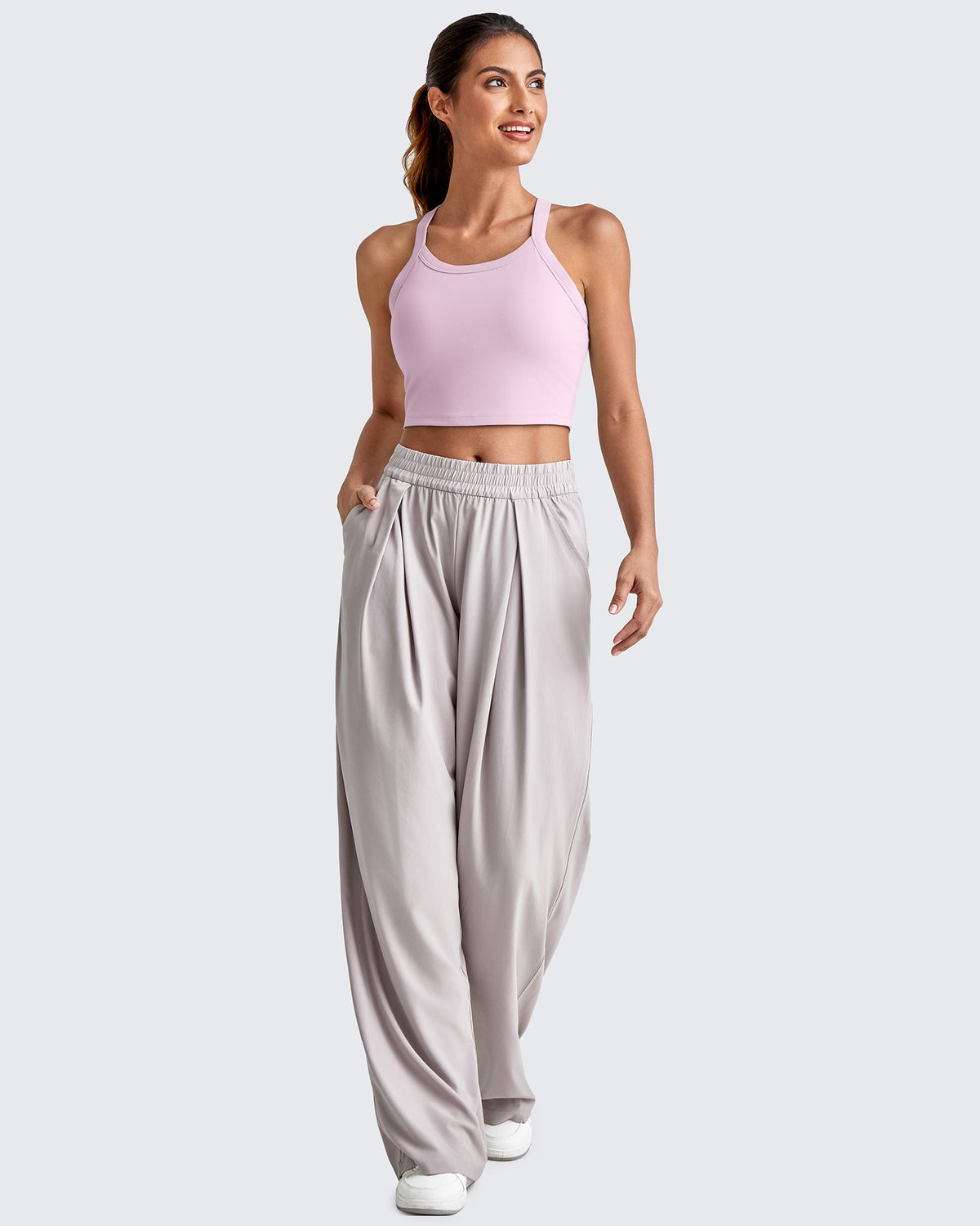 G4Free Activewear - BareFeel Racerback Cropped Sports Bra -GF25L448CA-S-GF25L448CB-M-GF25L448CC-L-GF25L448CD-XL-GF25L448CF-XS