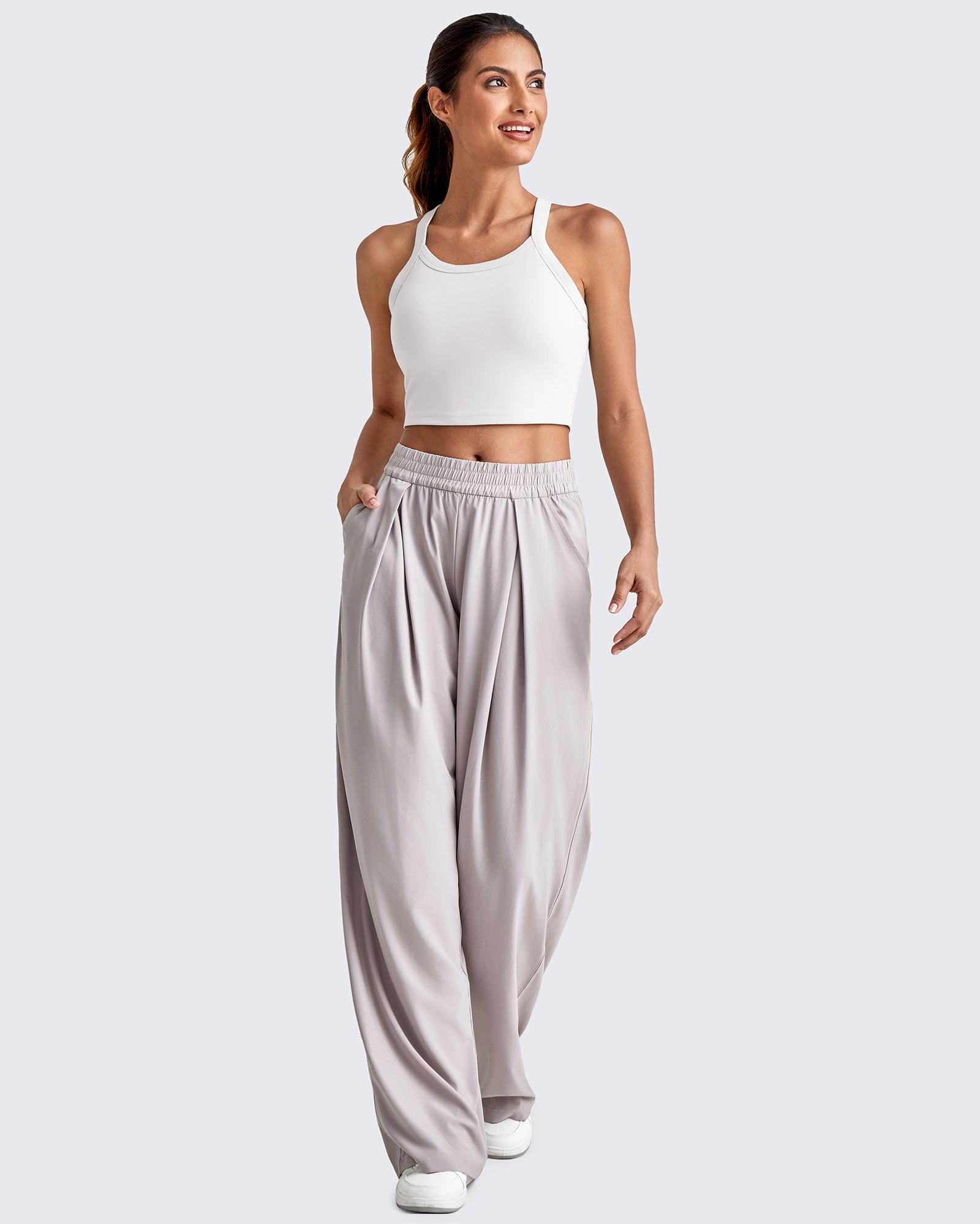 G4Free Activewear - BareFeel Racerback Cropped Sports Bra -GF25L448CA-S-GF25L448CB-M-GF25L448CC-L-GF25L448CD-XL-GF25L448CF-XS