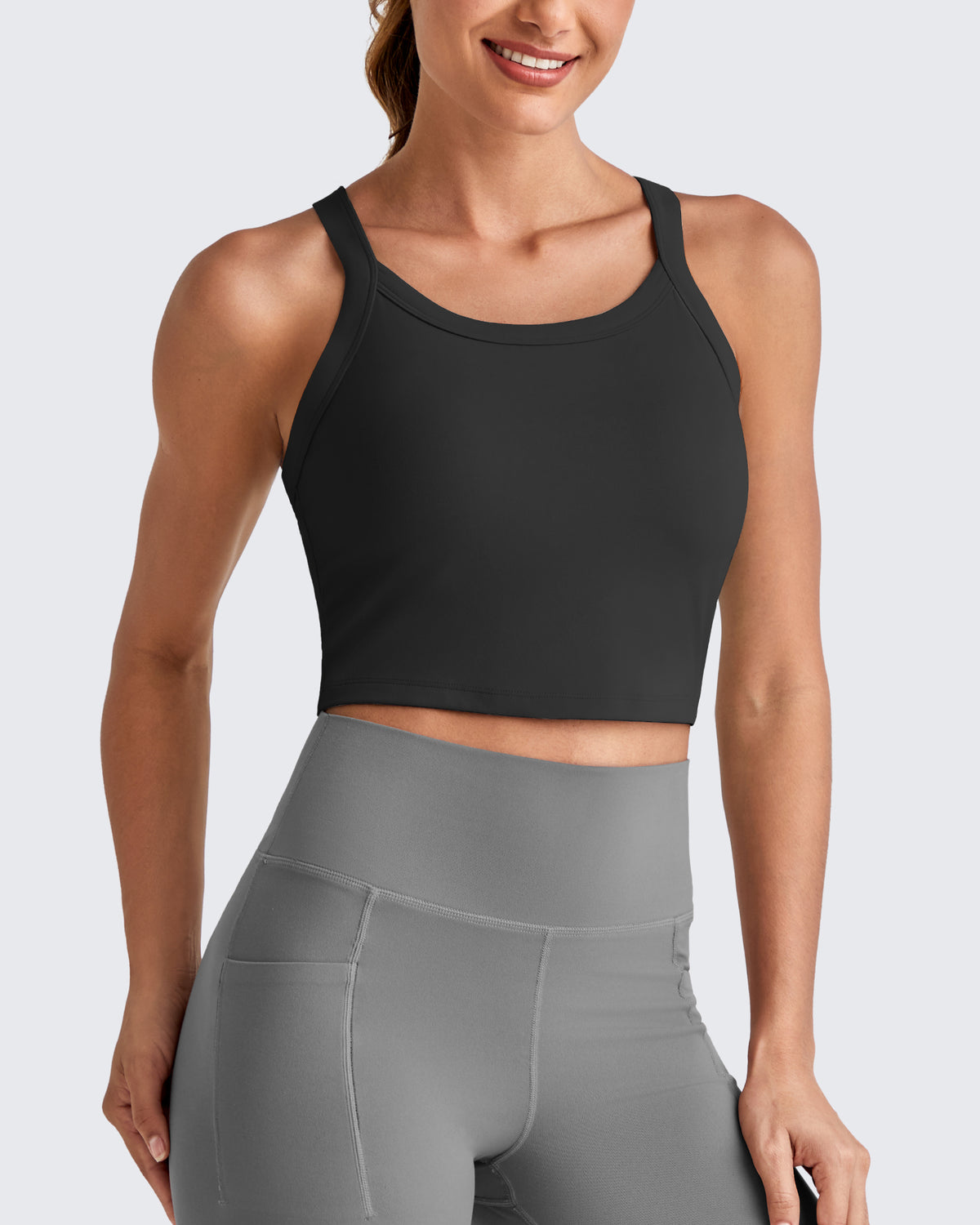 G4Free Activewear - BareFeel Racerback Cropped Sports Bra -GF25L448CA-S-GF25L448CB-M-GF25L448CC-L-GF25L448CD-XL-GF25L448CF-XS