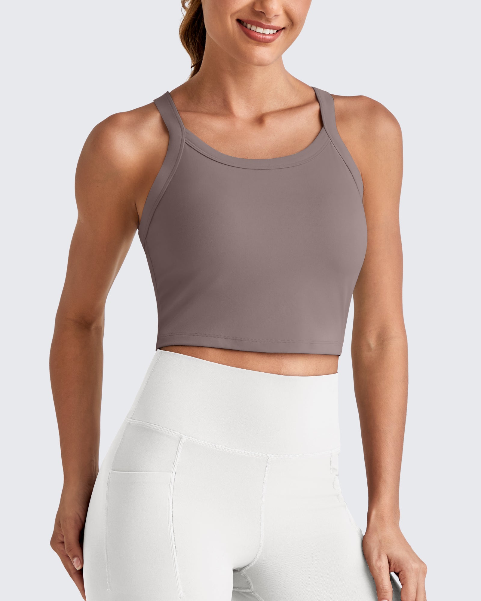 G4Free Activewear - BareFeel Racerback Cropped Sports Bra -GF25L448CA-S-GF25L448CB-M-GF25L448CC-L-GF25L448CD-XL-GF25L448CF-XS