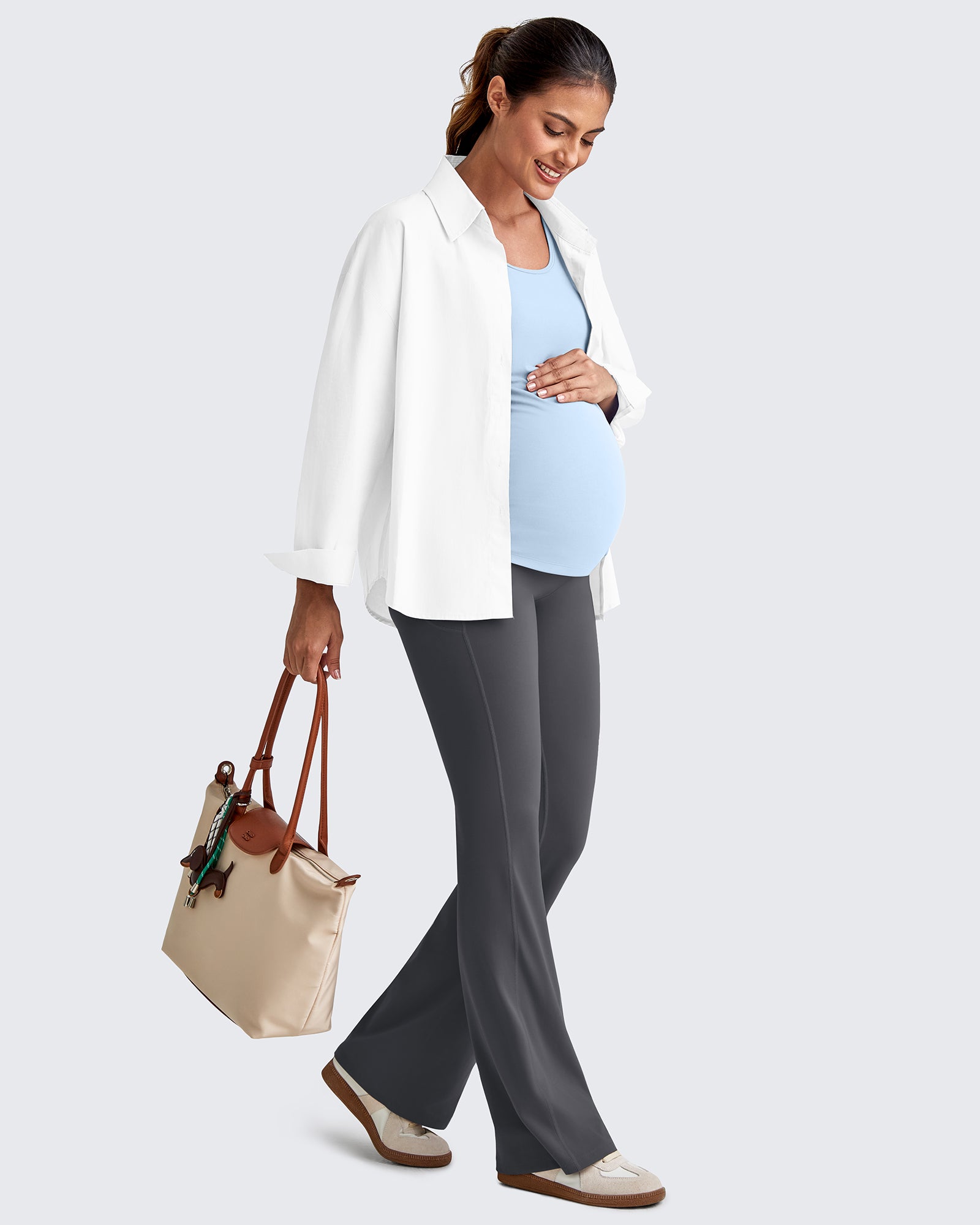 G4Free Activewear - BareFeel Ruched Workout Pregnancy Tank -GF25LY405FA-S-GF25LY405FB-M-GF25LY405FC-L-GF25LY405FD-XL-GF25LY405FF-XS