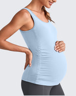 G4Free Activewear - BareFeel Ruched Workout Pregnancy Tank -GF25LY405FA-S-GF25LY405FB-M-GF25LY405FC-L-GF25LY405FD-XL-GF25LY405FF-XS