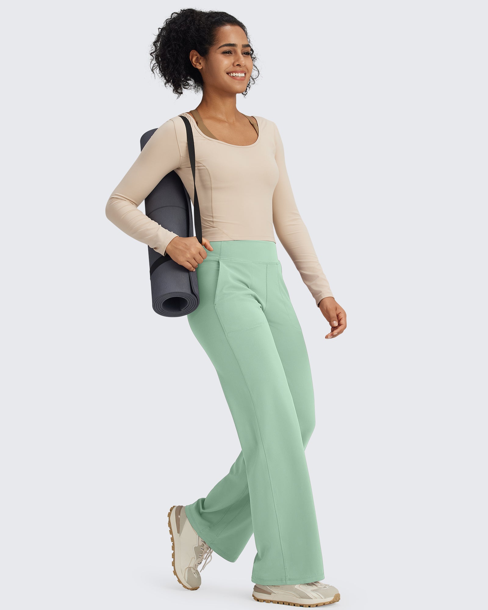 G4Free Activewear - BareFeel Seamless High-Waist Dressy Pants -GF24J242AF-XS-GF24J242AA-S-GF24J242AB-M-GF24J242AC-L-GF24J242AD-XL