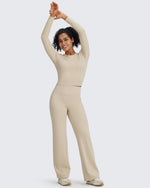 G4Free Activewear - BareFeel Slim High Crew Neck Cropped Long Sleeve -GF24B234EA-S-GF24B234EB-M-GF24B234EC-L-GF24B234ED-XL-GF24B234AA-S