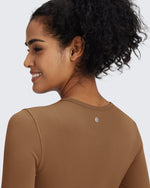 G4Free Activewear - BareFeel Slim High Crew Neck Cropped Long Sleeve -GF24B234EA-S-GF24B234EB-M-GF24B234EC-L-GF24B234ED-XL-GF24B234AA-S