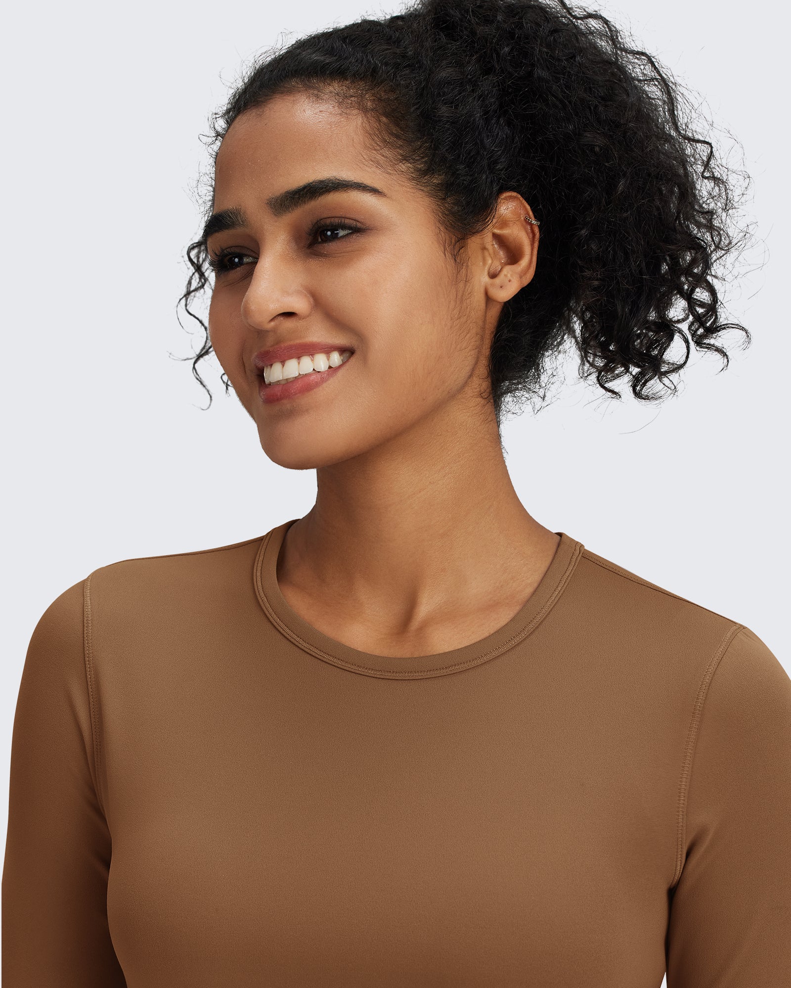 G4Free Activewear - BareFeel Slim High Crew Neck Cropped Long Sleeve -GF24B234EA-S-GF24B234EB-M-GF24B234EC-L-GF24B234ED-XL-GF24B234AA-S