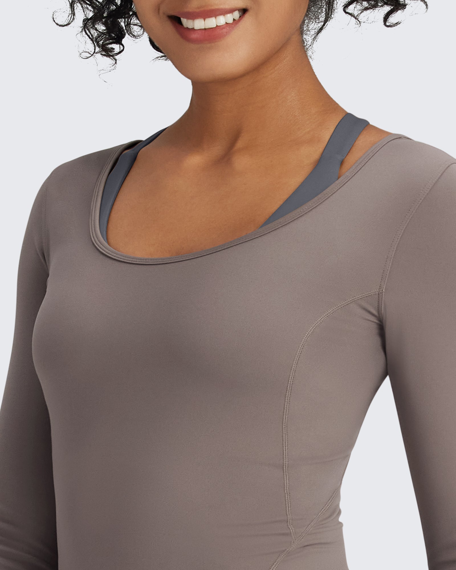 G4Free Activewear - BareFeel Slim Scoop Neck Open Back Long Sleeve -GF24B233AA-S-GF24B233AB-M-GF24B233AC-L-GF24B233AD-XL-GF24B233AF-XS
