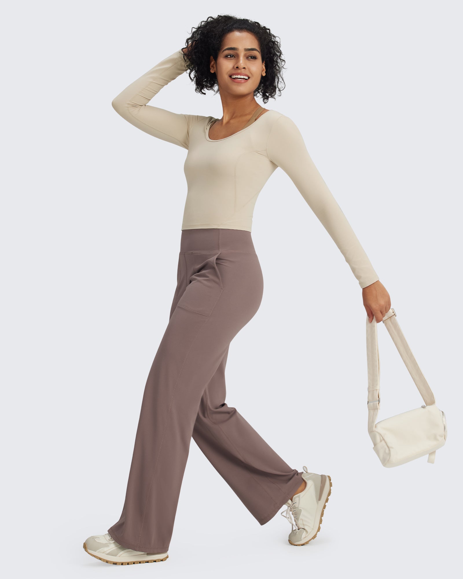 G4Free Activewear - BareFeel Slim Scoop Neck Open Back Long Sleeve -GF24B233AA-S-GF24B233AB-M-GF24B233AC-L-GF24B233AD-XL-GF24B233AF-XS