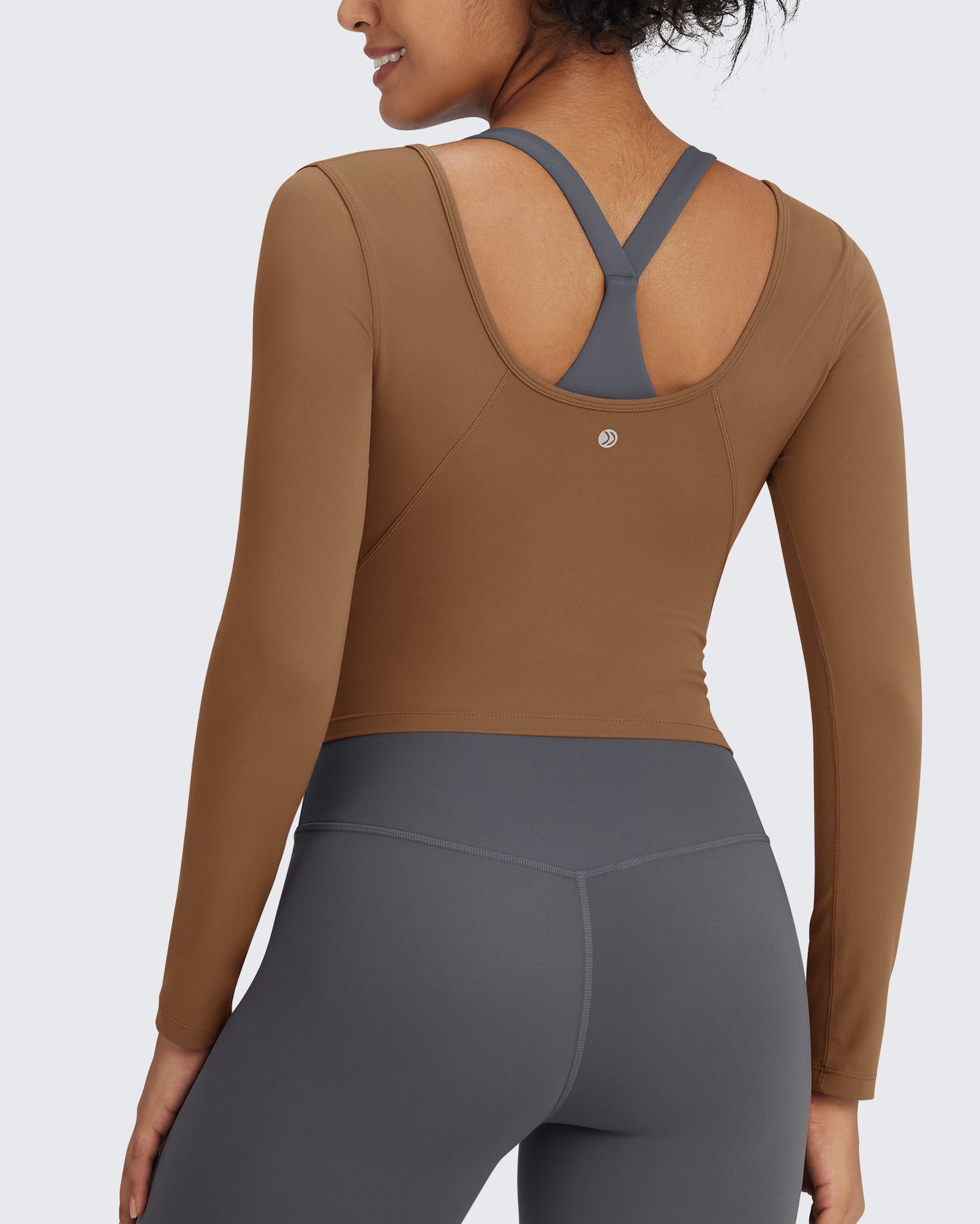 G4Free Activewear - BareFeel Slim Scoop Neck Open Back Long Sleeve -GF24B233AA-S-GF24B233AB-M-GF24B233AC-L-GF24B233AD-XL-GF24B233AF-XS