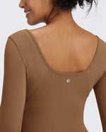 G4Free Activewear - BareFeel Slim Scoop Neck Open Back Long Sleeve -GF24B233AA-S-GF24B233AB-M-GF24B233AC-L-GF24B233AD-XL-GF24B233AF-XS