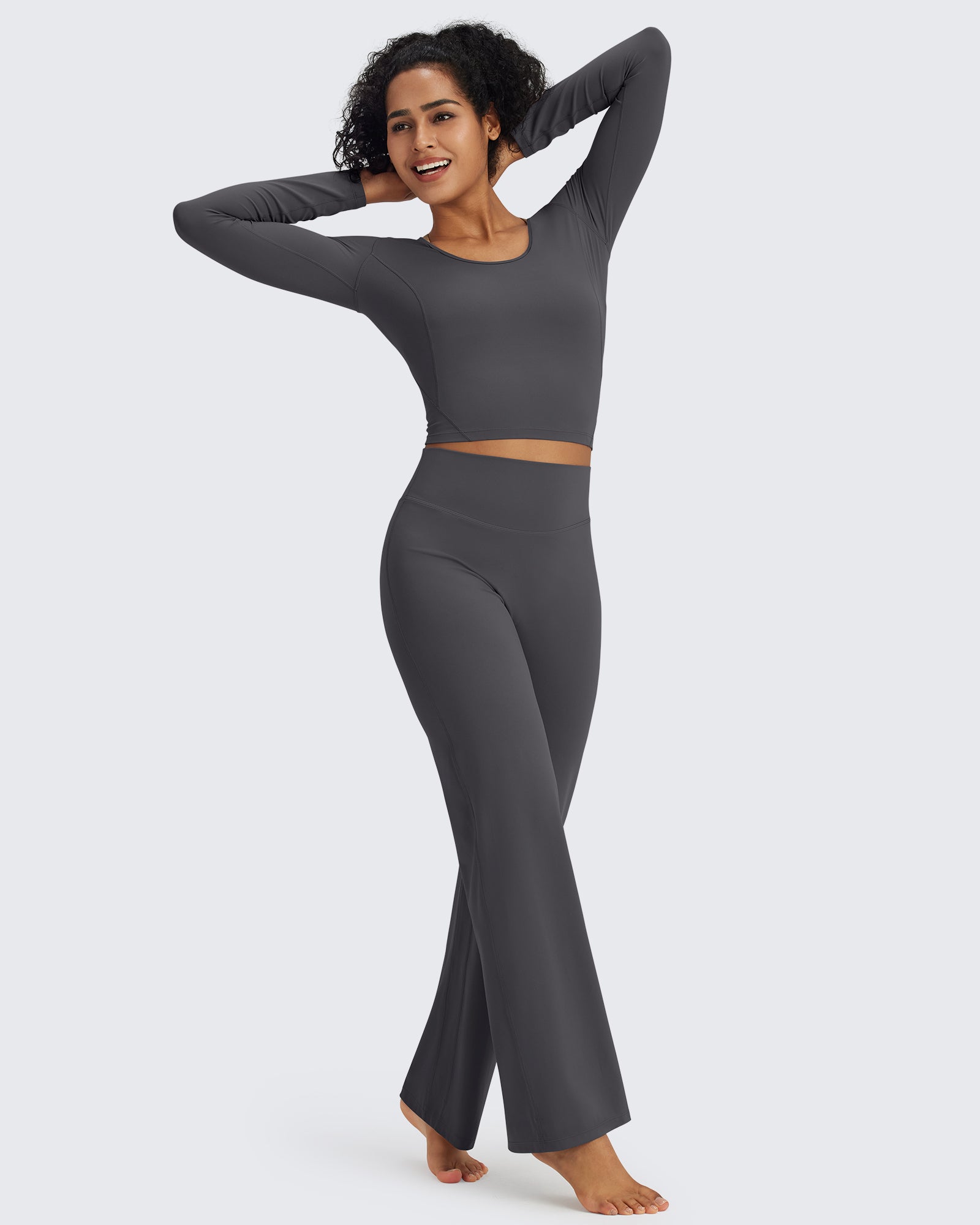 G4Free Activewear - BareFeel Slim Scoop Neck Open Back Long Sleeve -GF24B233AA-S-GF24B233AB-M-GF24B233AC-L-GF24B233AD-XL-GF24B233AF-XS