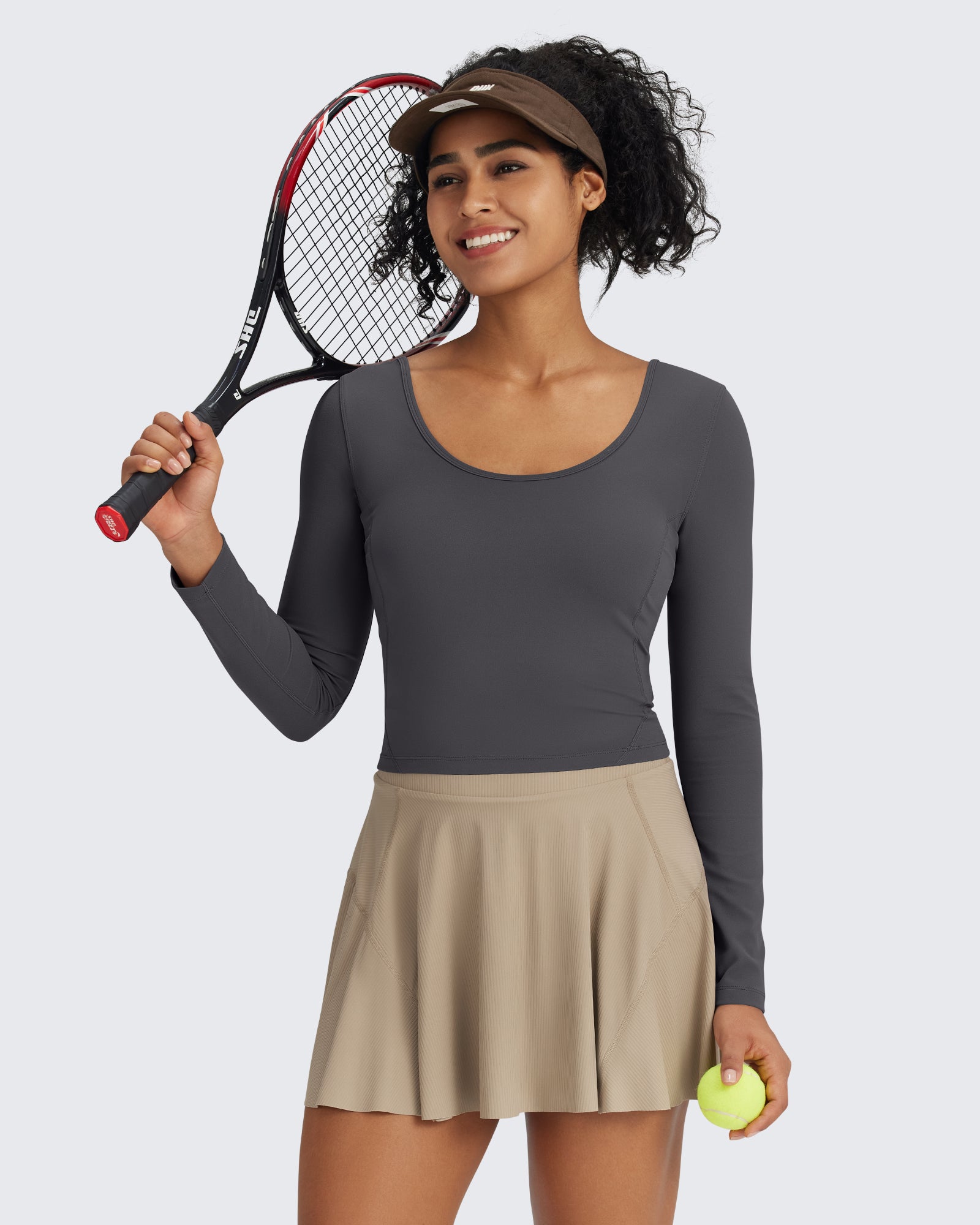 G4Free Activewear - BareFeel Slim Scoop Neck Open Back Long Sleeve -GF24B233AA-S-GF24B233AB-M-GF24B233AC-L-GF24B233AD-XL-GF24B233AF-XS