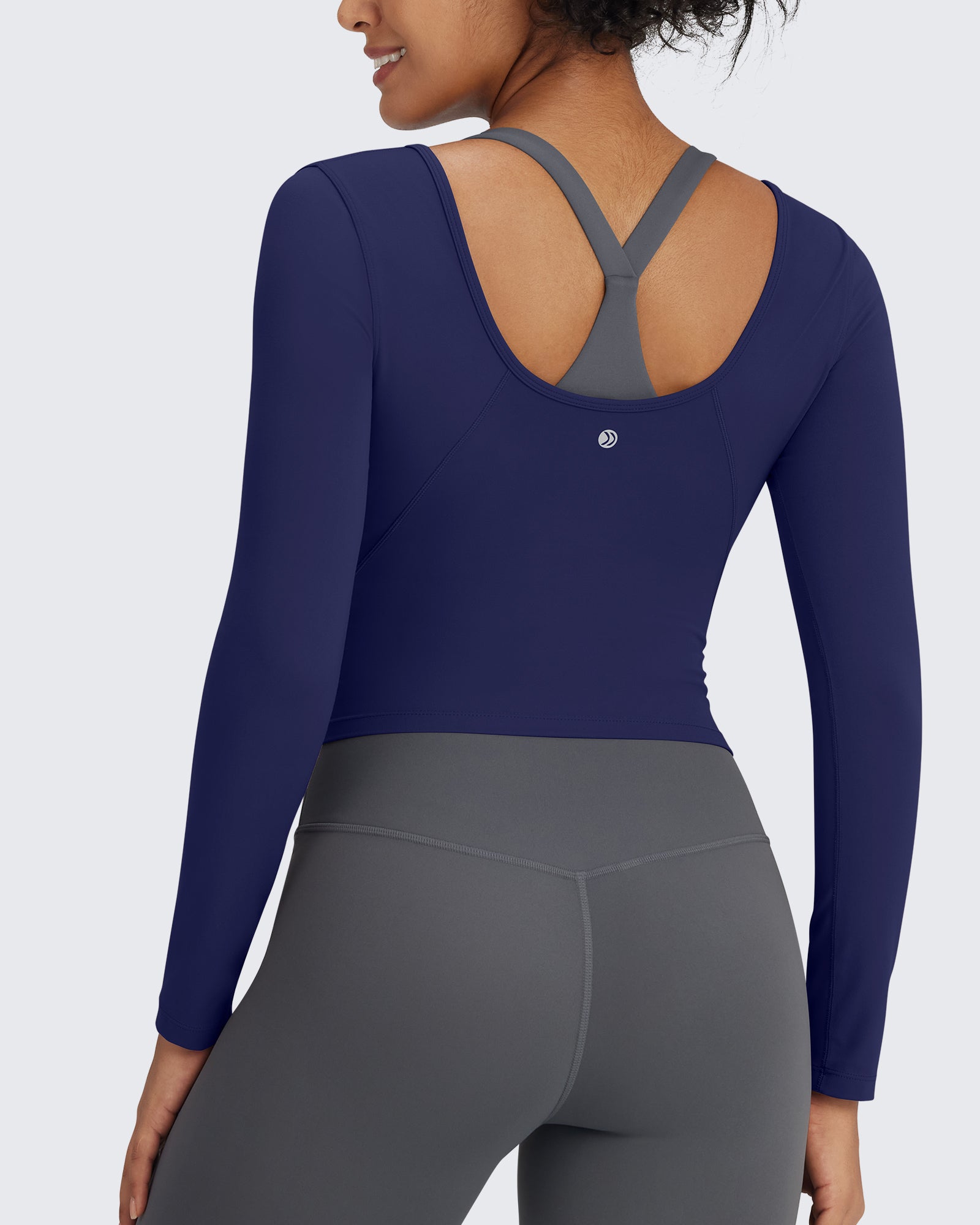 G4Free Activewear - BareFeel Slim Scoop Neck Open Back Long Sleeve -GF24B233AA-S-GF24B233AB-M-GF24B233AC-L-GF24B233AD-XL-GF24B233AF-XS