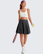 G4Free Activewear - Built-in Shorts Knee Length Tennis Skirts 20" -GF25H432AA-S-GF25H432AB-M-GF25H432AC-L-GF25H432AD-XL-GF25H432AE-XXL