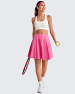 G4Free Activewear - Built-in Shorts Knee Length Tennis Skirts 20" -GF25H432AA-S-GF25H432AB-M-GF25H432AC-L-GF25H432AD-XL-GF25H432AE-XXL