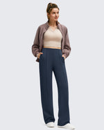 G4Free Activewear - Business Front Pleats Wide Leg Fleece Lined Pants -GF25J619AF-XS-GF25J620AF-XS-GF25J621AF-XS-GF25J619AA-S-GF25J620AA-S