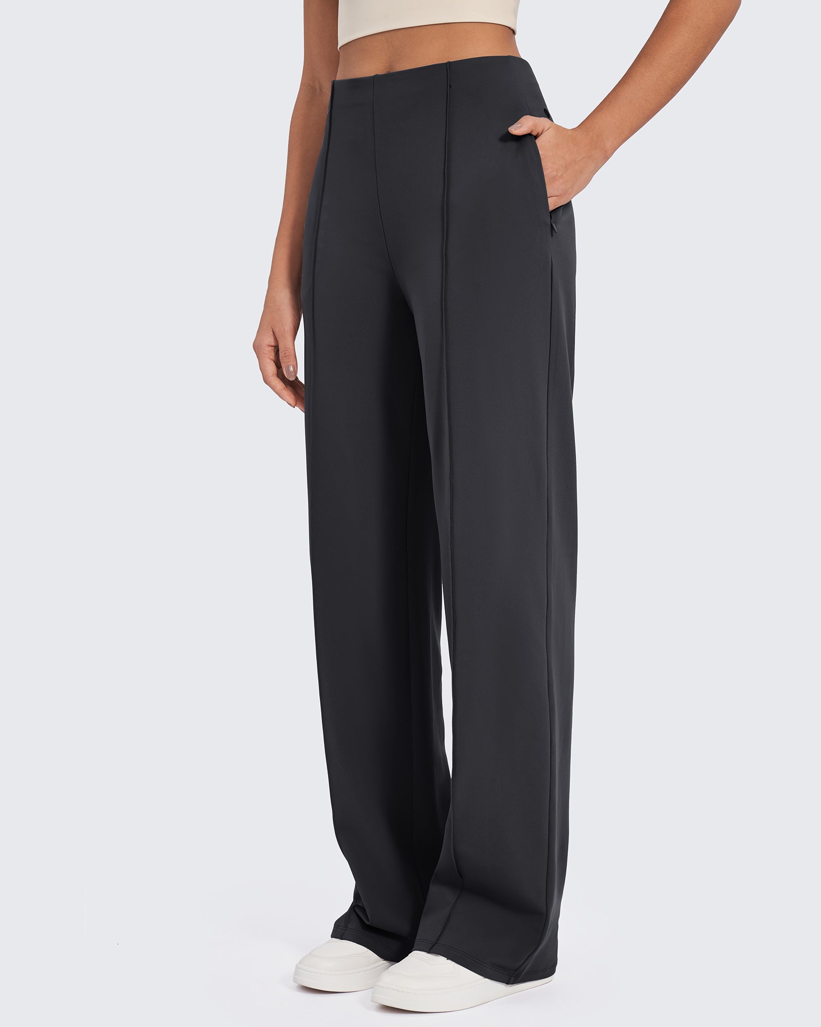 G4Free Activewear - Business Front Pleats Wide Leg Pants -GF24J276AA-S-GF24J277AA-S-GF24J278AA-S-GF24J276AB-M-GF24J277AB-M
