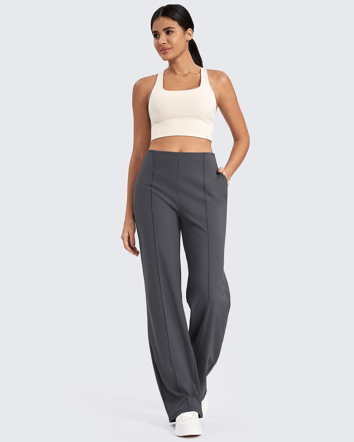 G4Free Activewear - Business Front Pleats Wide Leg Pants -GF24J276AA-S-GF24J277AA-S-GF24J278AA-S-GF24J276AB-M-GF24J277AB-M