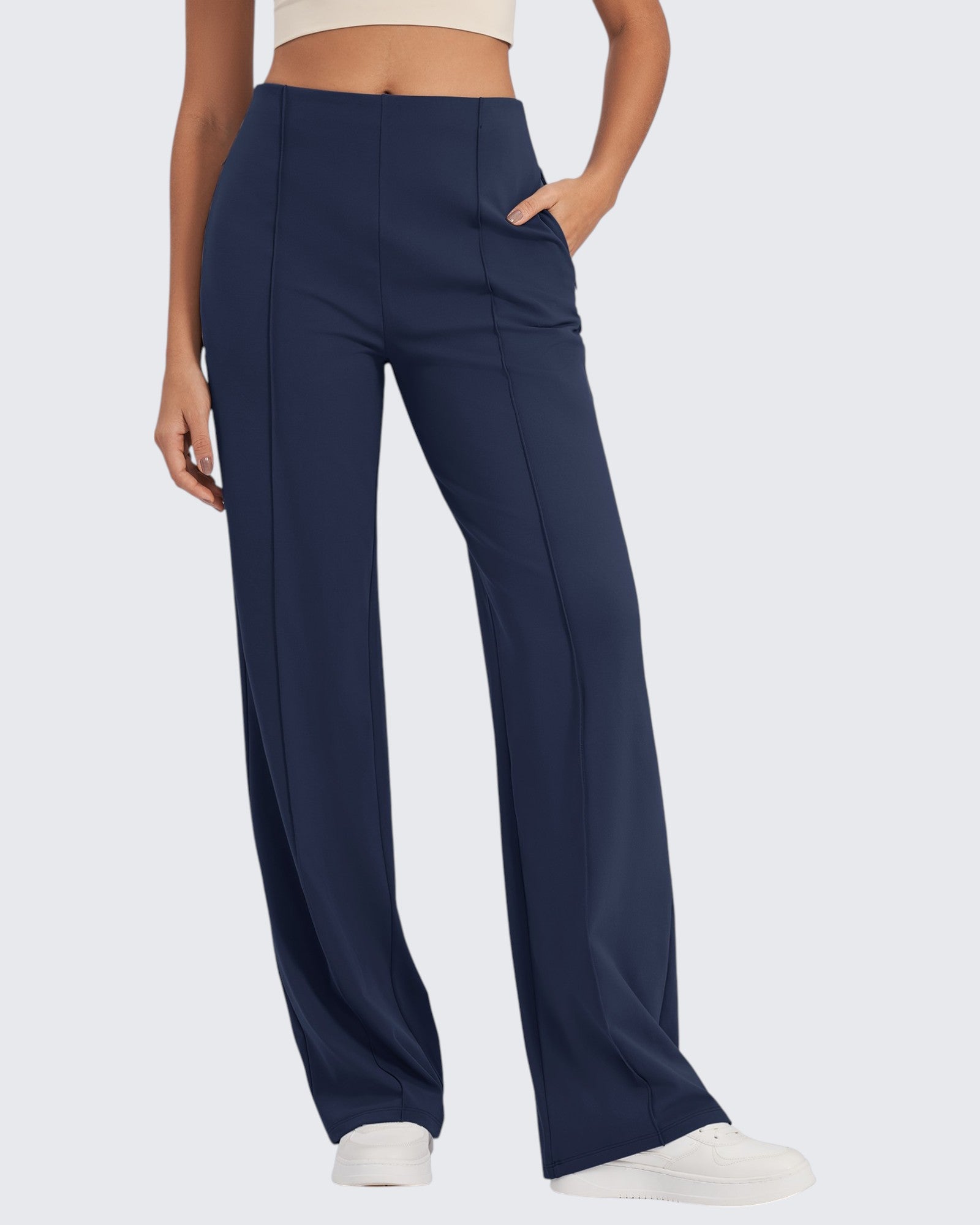 G4Free Activewear - Business Front Pleats Wide Leg Pants -GF24J276AA-S-GF24J277AA-S-GF24J278AA-S-GF24J276AB-M-GF24J277AB-M