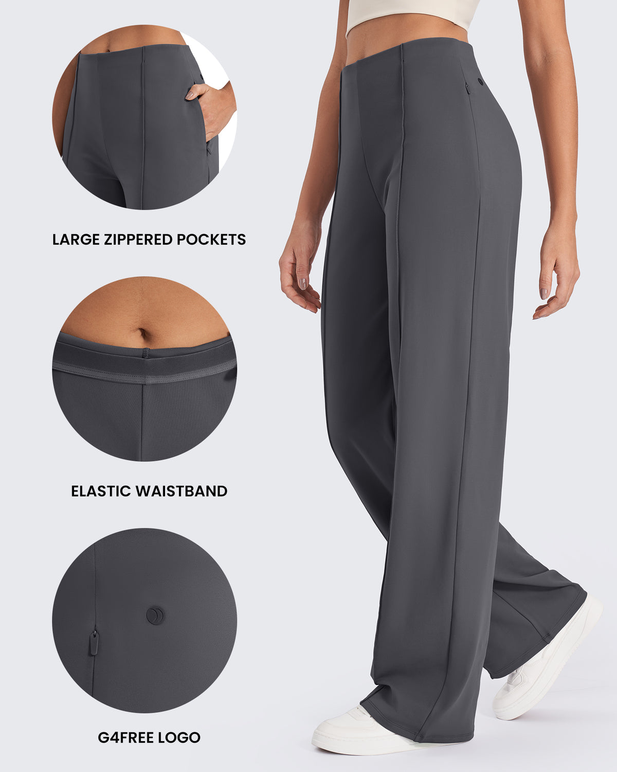 G4Free Activewear - Business Front Pleats Wide Leg Pants -GF24J276AA-S-GF24J277AA-S-GF24J278AA-S-GF24J276AB-M-GF24J277AB-M