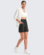 G4Free Activewear - EverGoing Bermuda Drawstring High-Waist Athletic Shorts -GF25E308AF-XS-GF25E308AA-S-GF25E308AB-M-GF25E308AC-L-GF25E308AD-XL