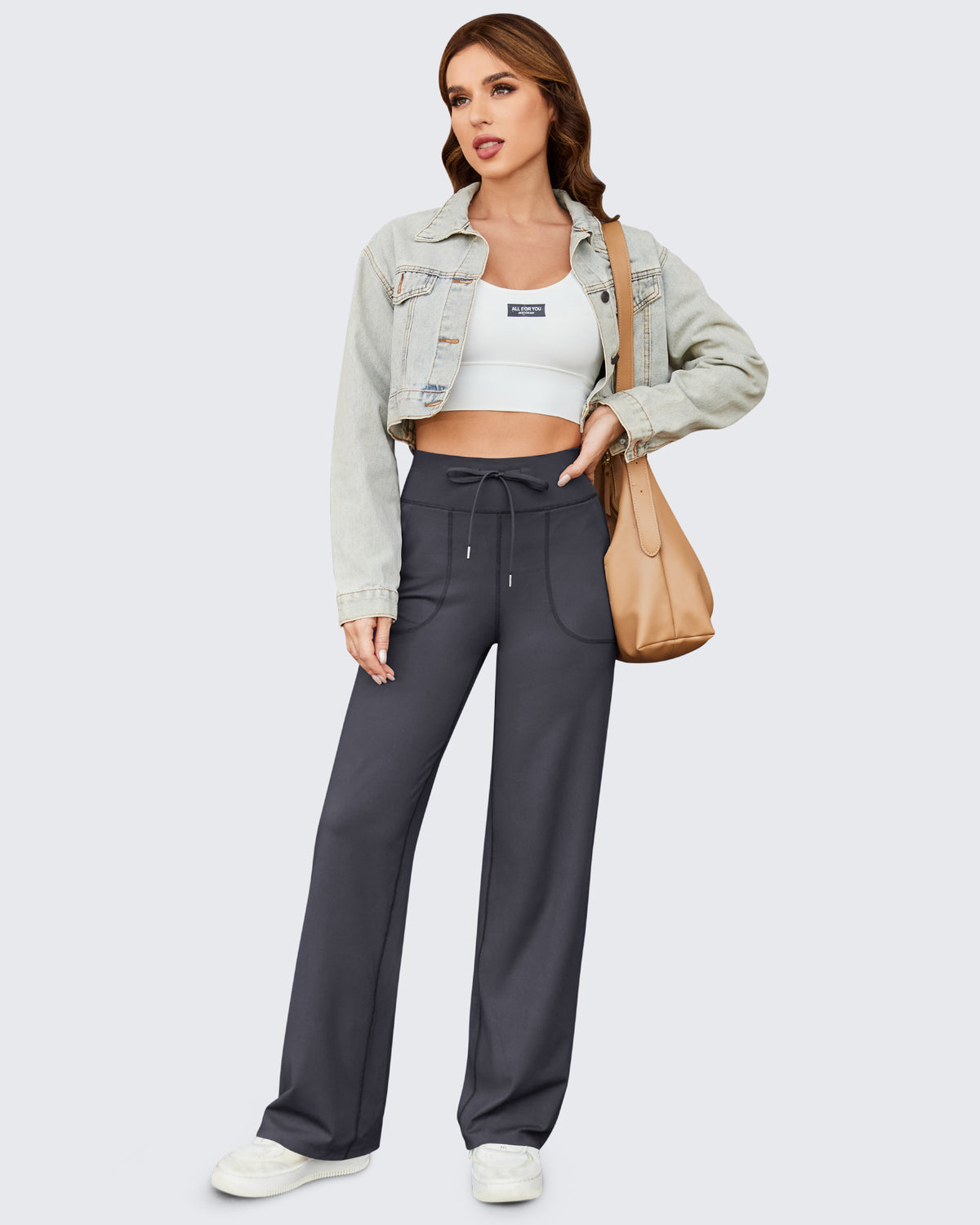 G4Free Activewear - EverGoing Business Casual High-Waist Wide Leg Pants 29 -GF23J189AF-XS-GF23J189AA-S-GF23J189AB-M-GF23J189AC-L-GF23J189AD-XL