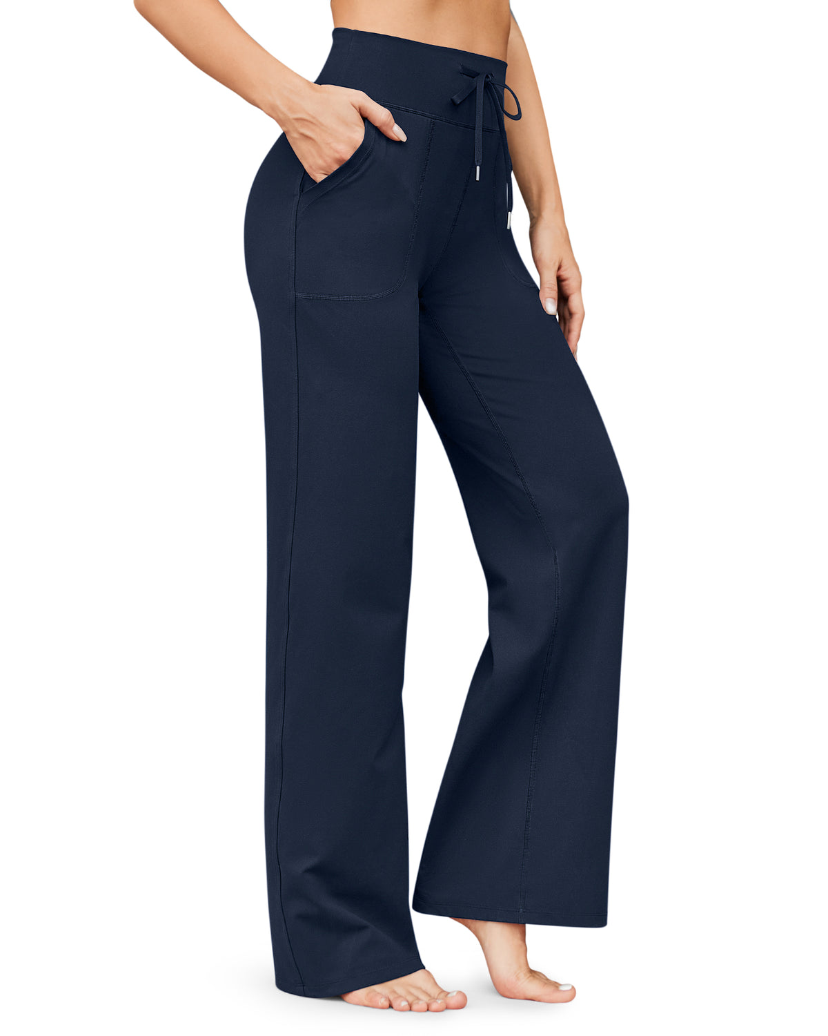 G4Free Activewear - EverGoing Business Casual High-Waist Wide Leg Pants 33 --GF23J191AA-S-GF23J191AB-M-GF23J191AC-L-GF23J191AD-XL