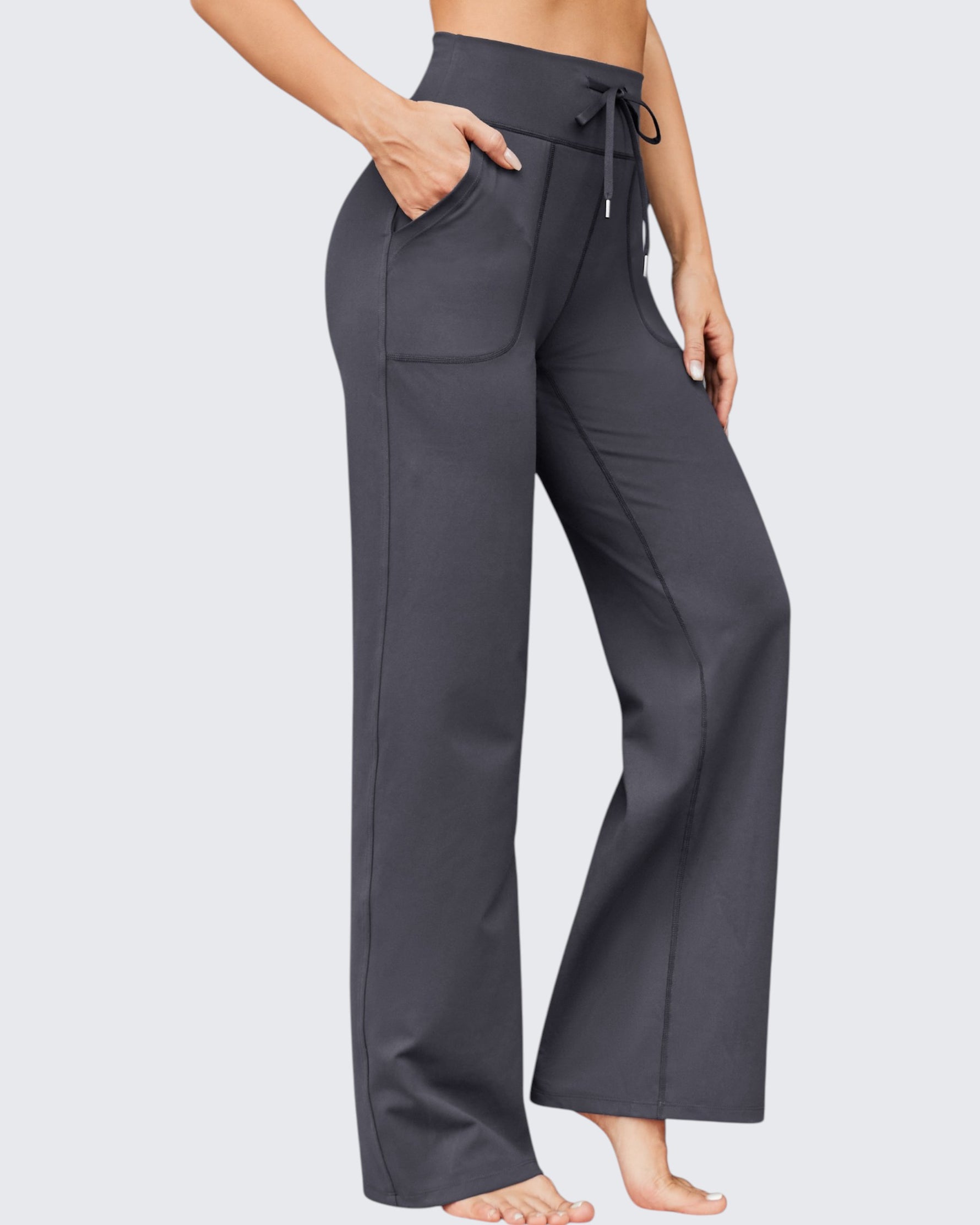 G4Free Activewear - EverGoing Business Casual High-Waist Wide Leg Pants 33 --GF23J191AA-S-GF23J191AB-M-GF23J191AC-L-GF23J191AD-XL
