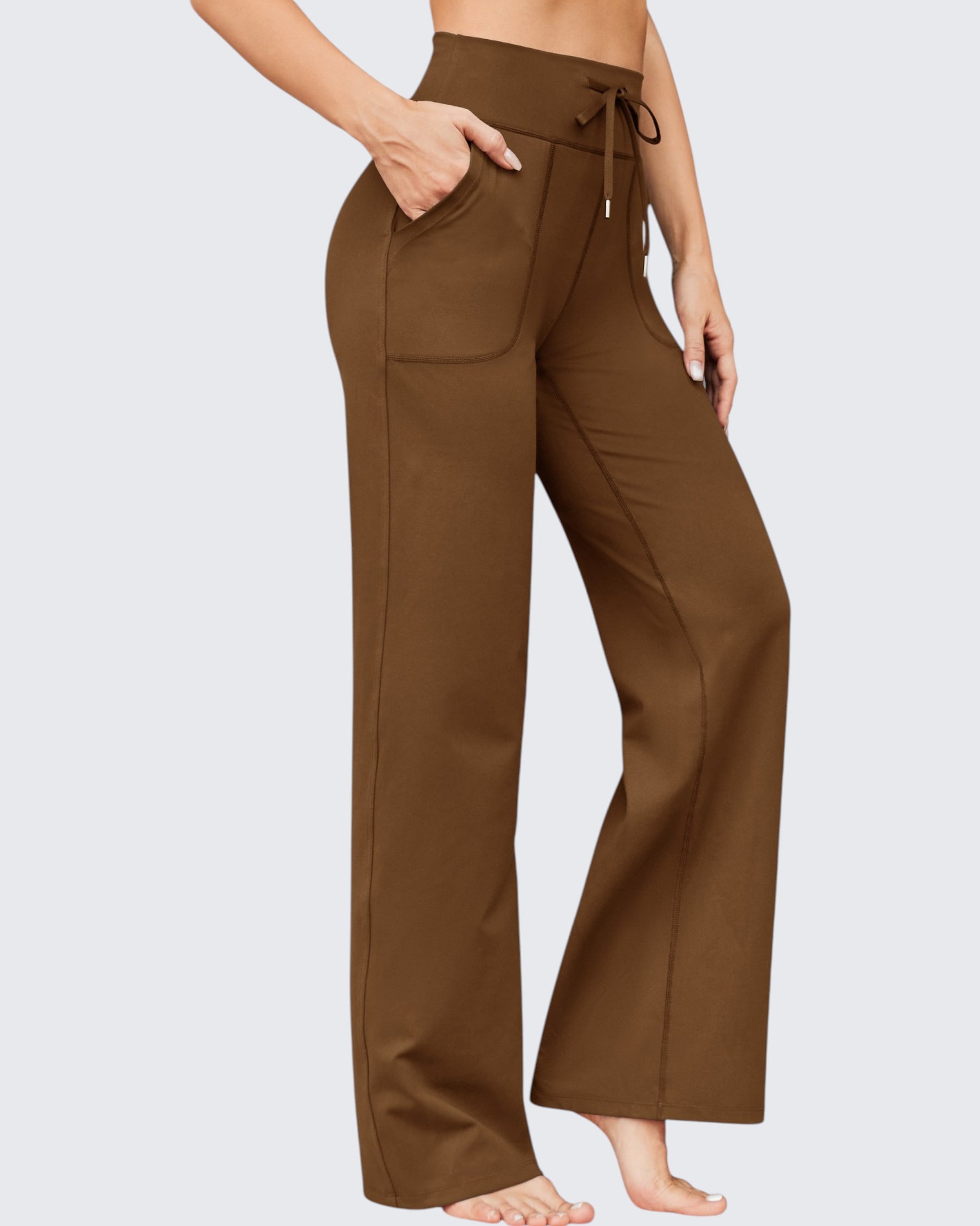 G4Free Activewear - EverGoing Business Casual High-Waist Wide Leg Pants 33 --GF23J191AA-S-GF23J191AB-M-GF23J191AC-L-GF23J191AD-XL