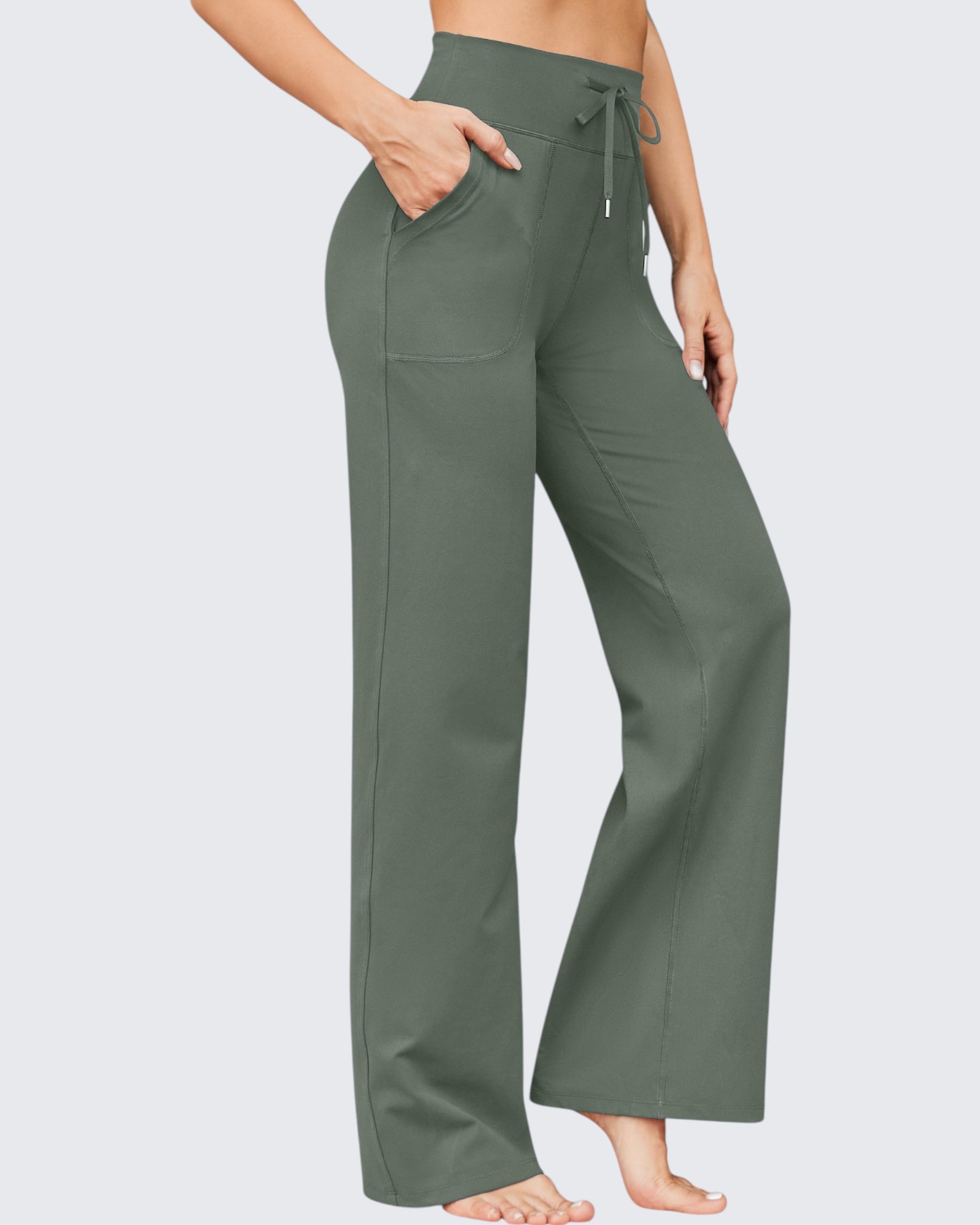 G4Free Activewear - EverGoing Business Casual High-Waist Wide Leg Pants 33 --GF23J191AA-S-GF23J191AB-M-GF23J191AC-L-GF23J191AD-XL