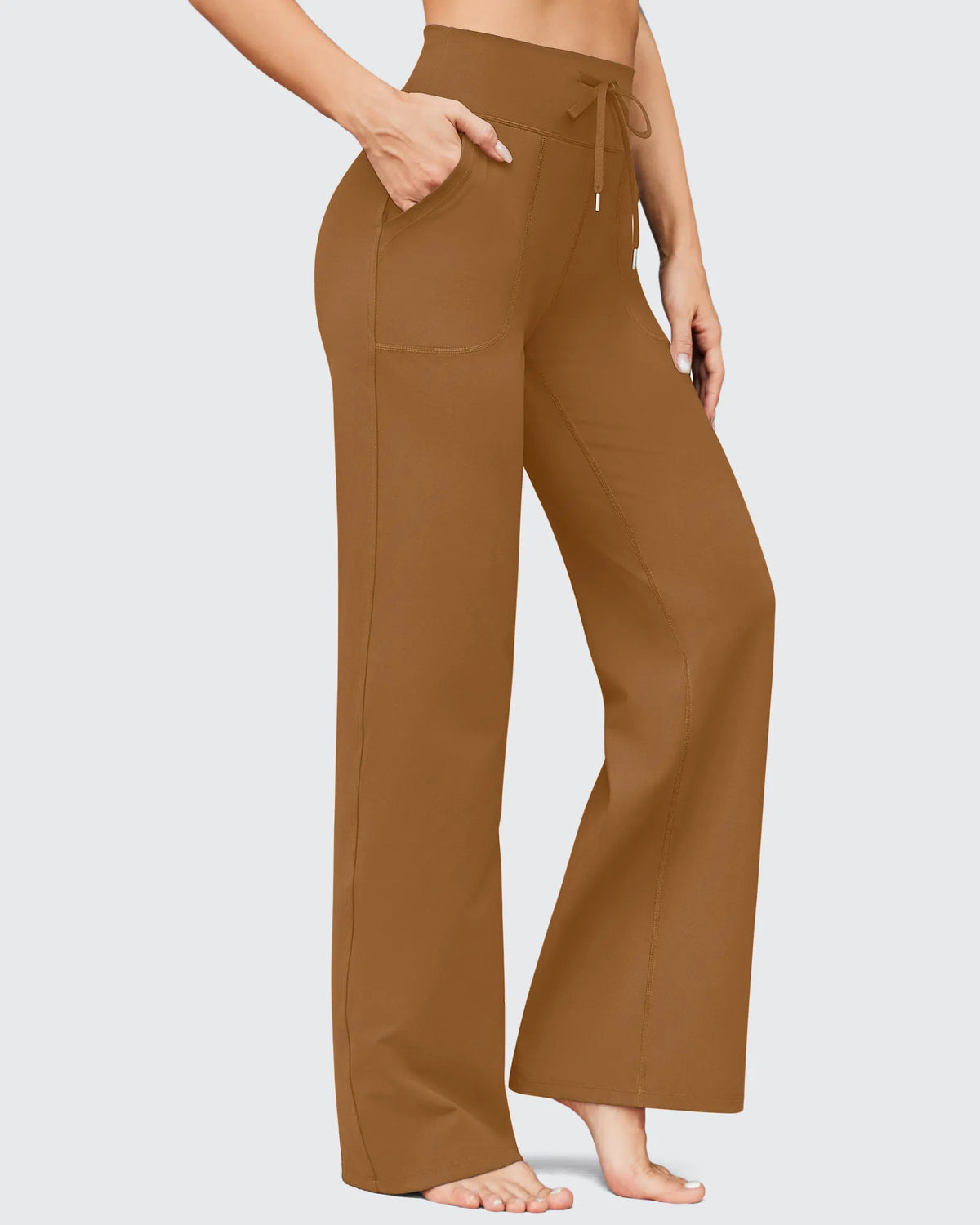 G4Free Activewear - EverGoing Business Casual High-Waist Wide Leg Pants 33 --GF23J191AA-S-GF23J191AB-M-GF23J191AC-L-GF23J191AD-XL