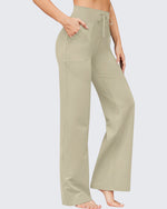 G4Free Activewear - EverGoing Business Casual High-Waist Wide Leg Pants -GF23J190DF-XS-GF23J190DA-S-GF23J190DB-M-GF23J190DC-L-GF23J190DD-XL
