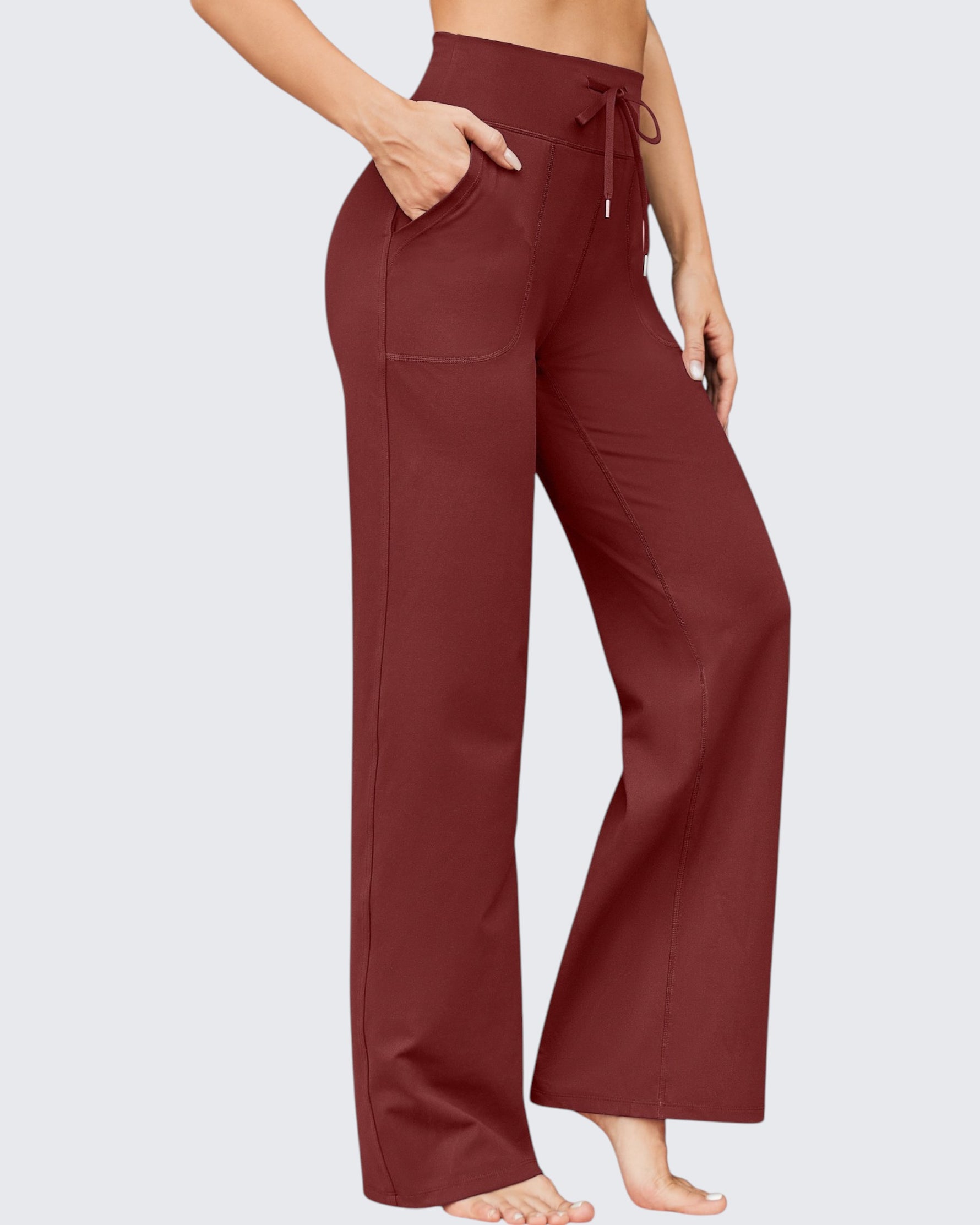 G4Free Activewear - EverGoing Business Casual High-Waist Wide Leg Pants -GF23J190DF-XS-GF23J190DA-S-GF23J190DB-M-GF23J190DC-L-GF23J190DD-XL