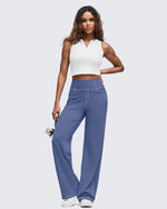 G4Free Activewear - EverGoing Contrast Stitch High-Waist Wide Leg Pants -GF25J581AA-S-GF25J582AA-S-GF25J583AA-S-GF25J581AB-M-GF25J582AB-M