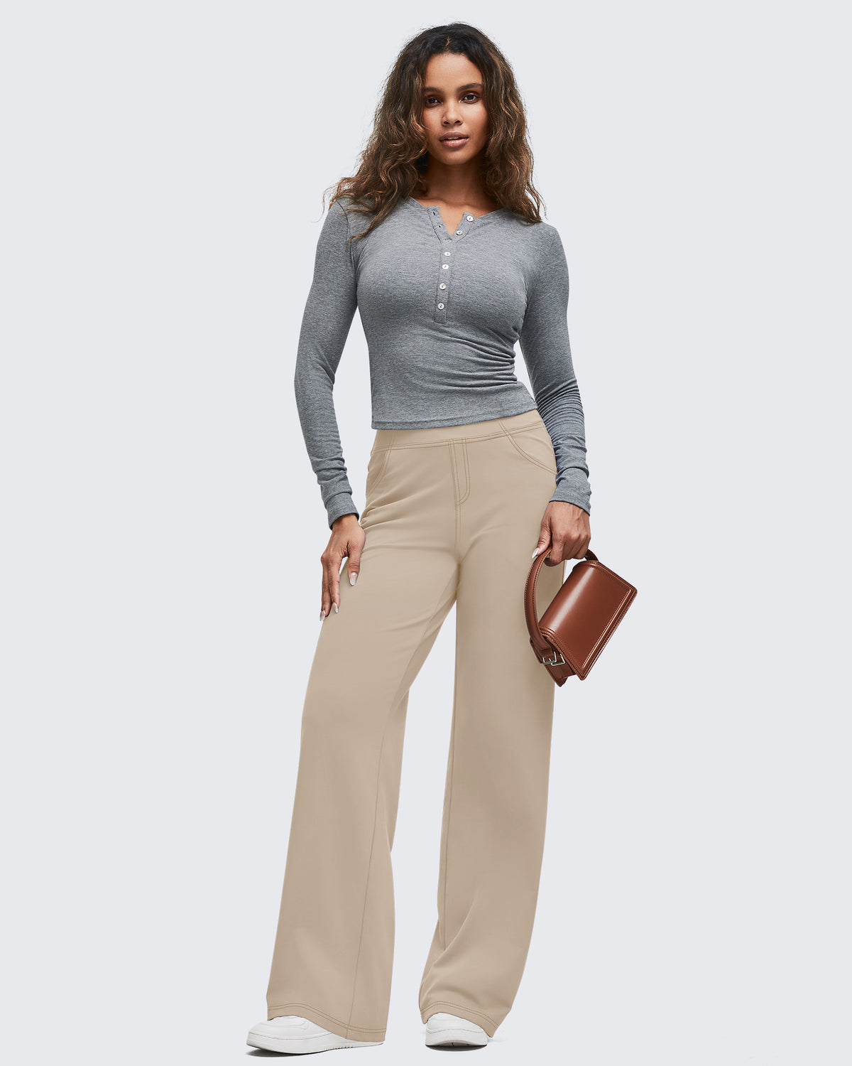 G4Free Activewear - EverGoing Contrast Stitch High-Waist Wide Leg Pants -GF25J581AA-S-GF25J582AA-S-GF25J583AA-S-GF25J581AB-M-GF25J582AB-M