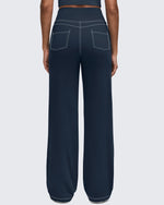 G4Free Activewear - EverGoing Contrast Stitch High-Waist Wide Leg Pants -GF25J581AA-S-GF25J582AA-S-GF25J583AA-S-GF25J581AB-M-GF25J582AB-M