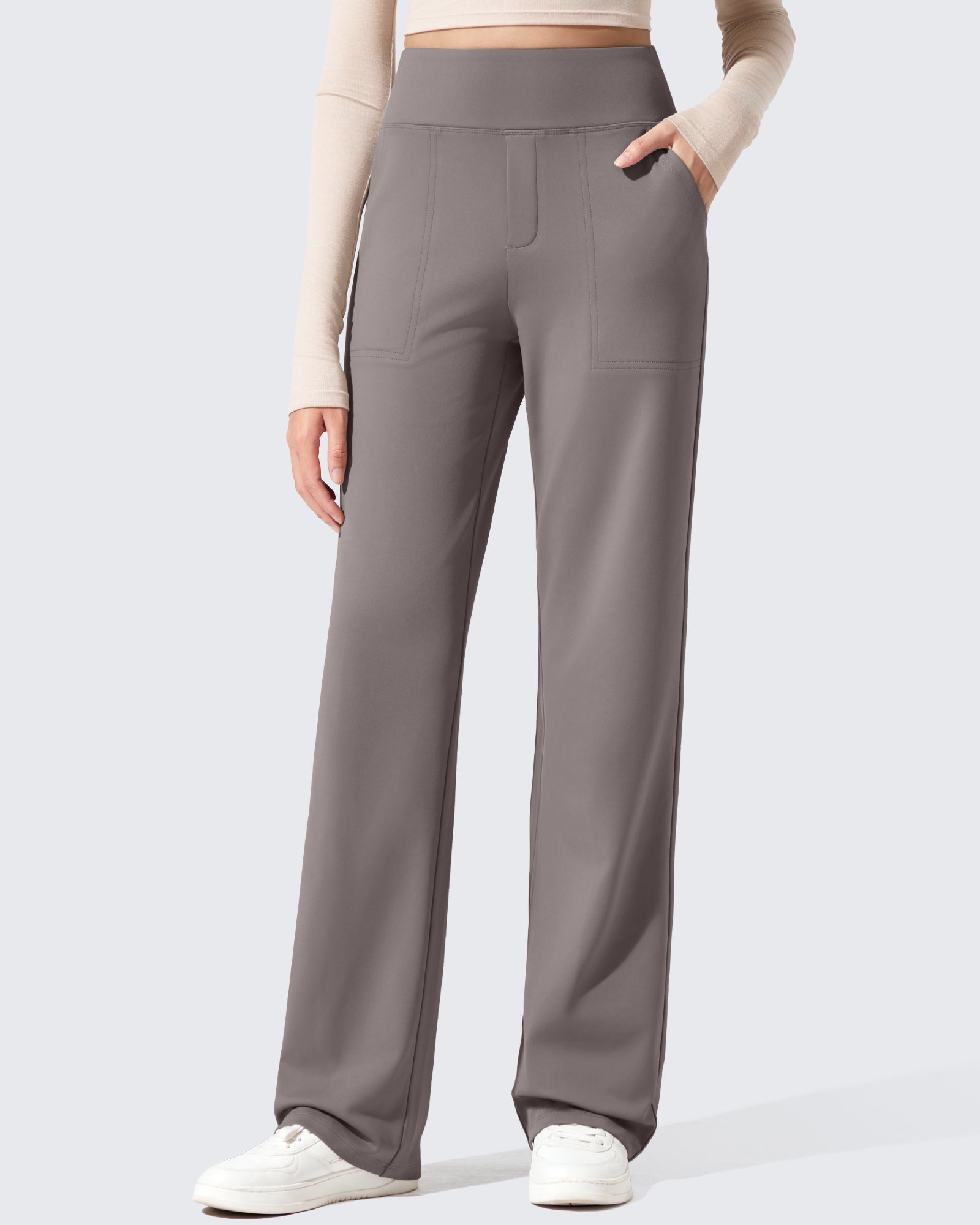 G4Free Activewear - EverGoing Fleece Lined High-Waisted Dressy Pants -GF24J238AA-S-GF24J239AA-S-GF24J240AA-S-GF24J238AB-M-GF24J239AB-M