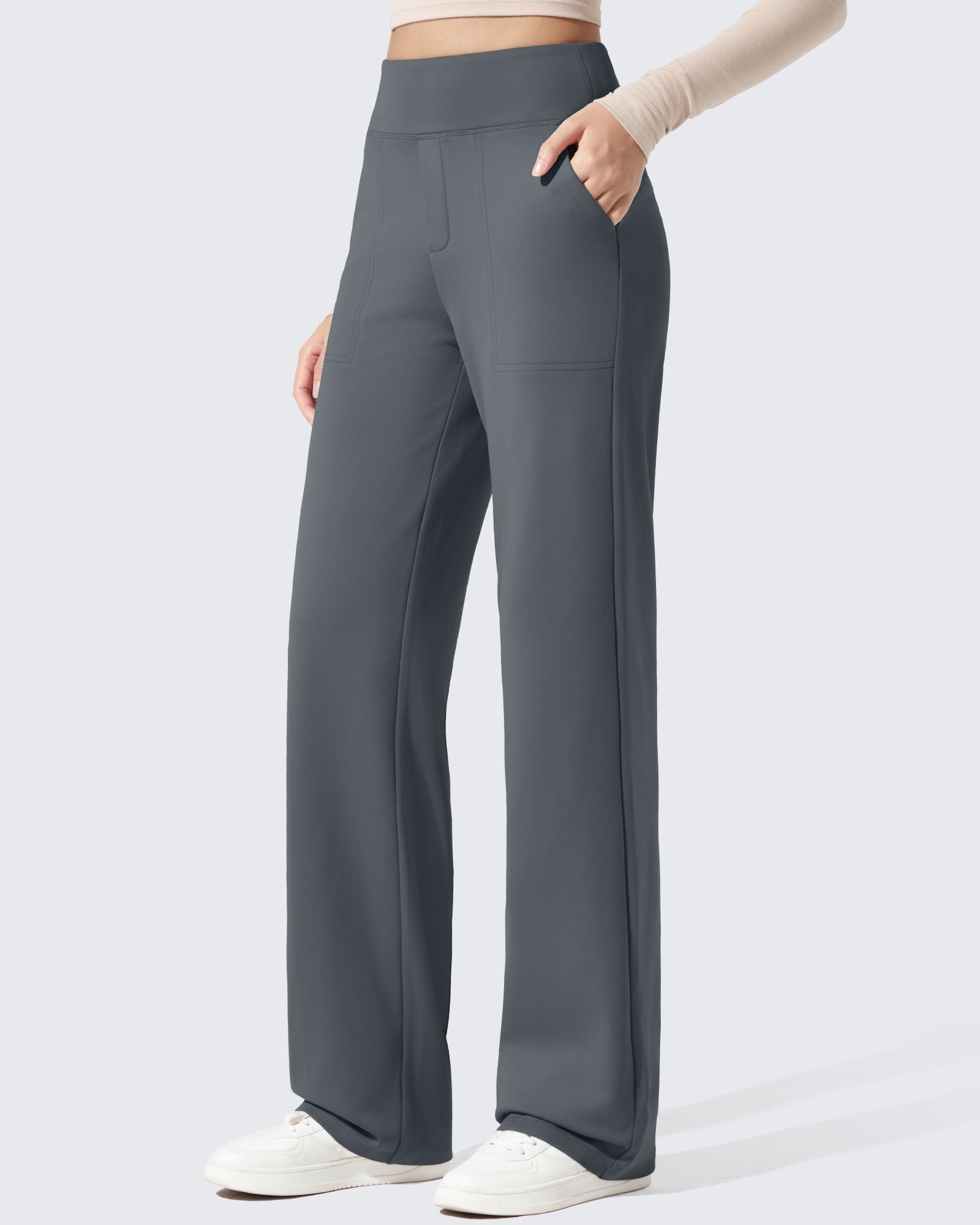 G4Free Activewear - EverGoing Fleece Lined High-Waisted Dressy Pants -GF24J238BA-S-GF24J239BA-S-GF24J240BA-S-GF24J238BB-M-GF24J239BB-M