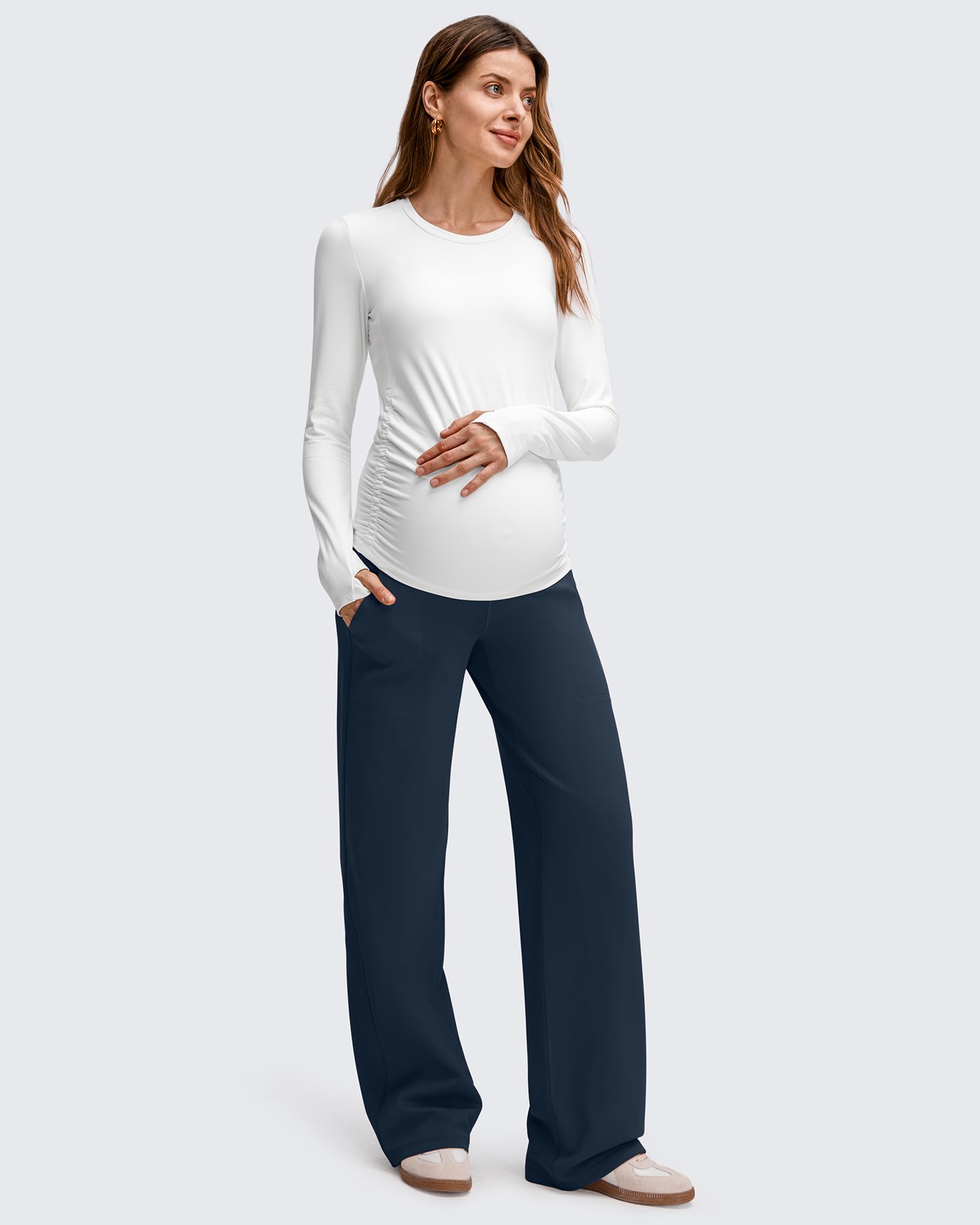 G4Free Activewear - EverGoing Fleece Lined Maternity Wide Leg Pants -GF25JY599AF-XS-GF25JY600AF-XS-GF25JY601AF-XS-GF25JY599AA-S-GF25JY600AA-S