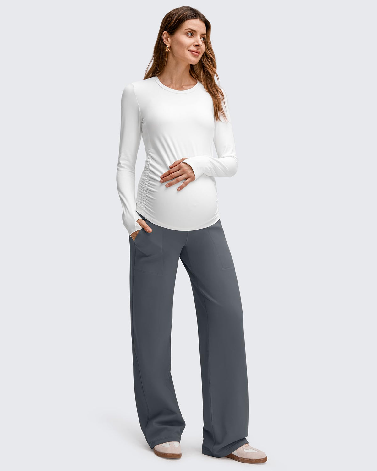 G4Free Activewear - EverGoing Fleece Lined Maternity Wide Leg Pants -GF25JY599AF-XS-GF25JY600AF-XS-GF25JY601AF-XS-GF25JY599AA-S-GF25JY600AA-S