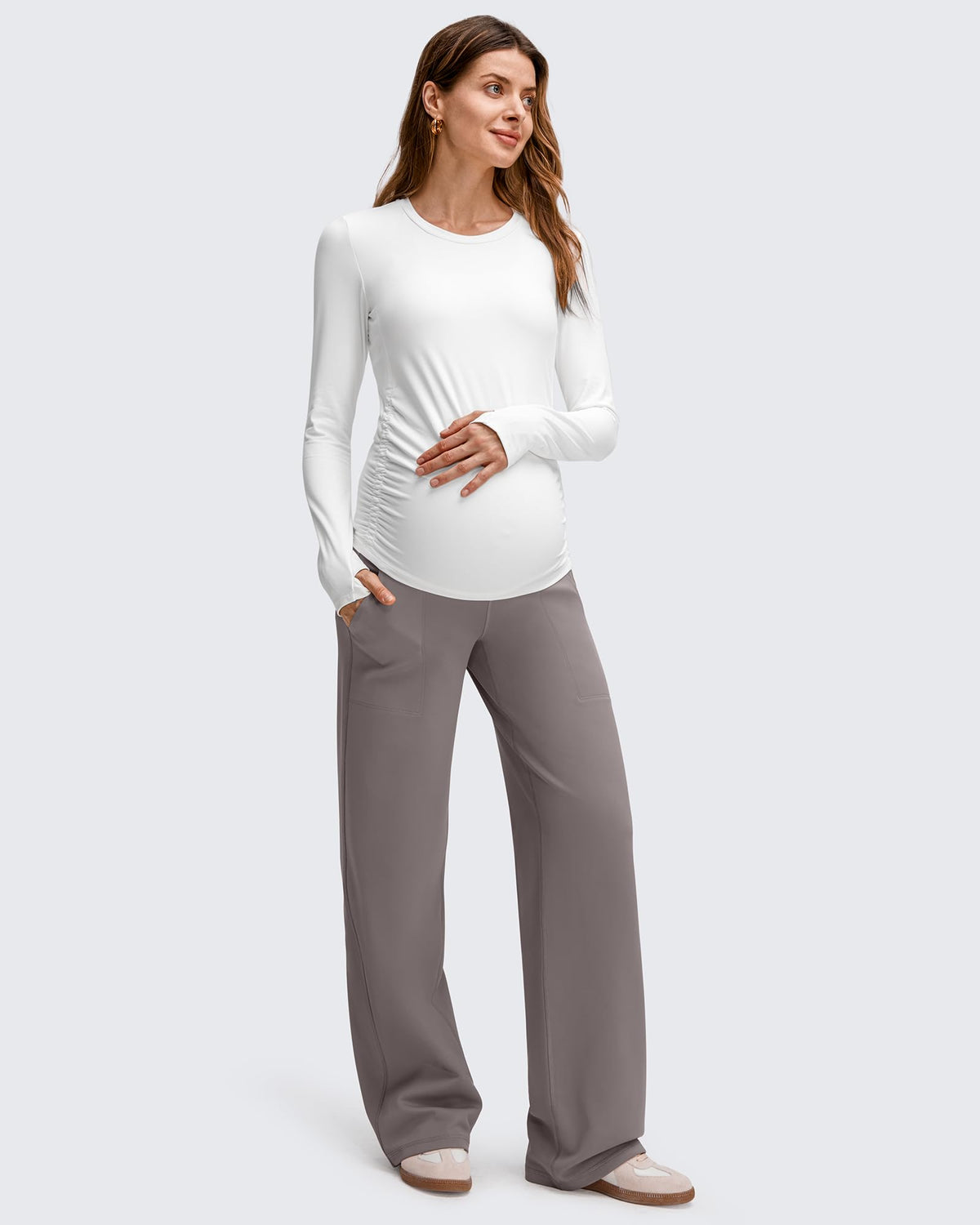 G4Free Activewear - EverGoing Fleece Lined Maternity Wide Leg Pants -GF25JY599AF-XS-GF25JY600AF-XS-GF25JY601AF-XS-GF25JY599AA-S-GF25JY600AA-S
