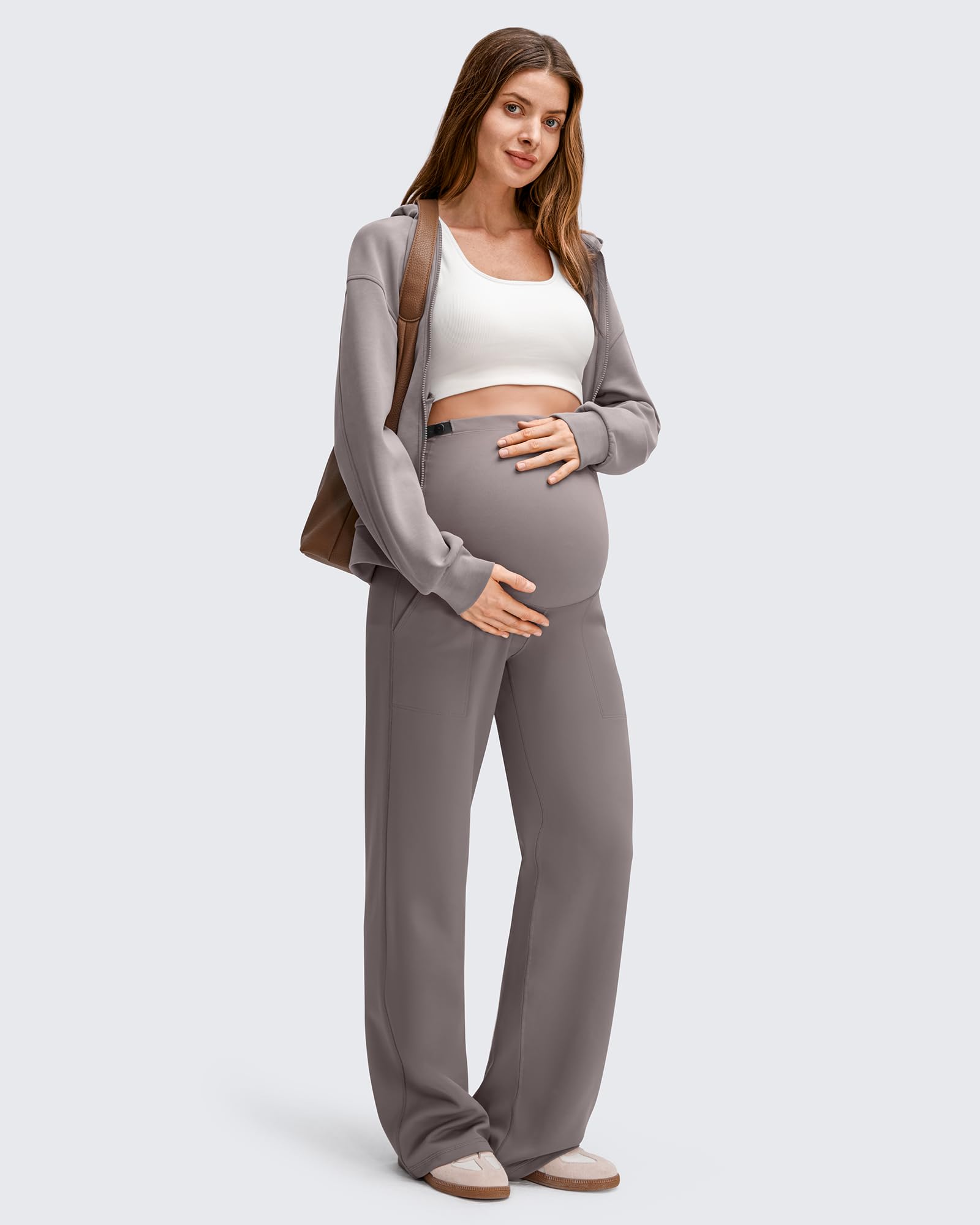G4Free Activewear - EverGoing Fleece Lined Maternity Wide Leg Pants -GF25JY599AF-XS-GF25JY600AF-XS-GF25JY601AF-XS-GF25JY599AA-S-GF25JY600AA-S