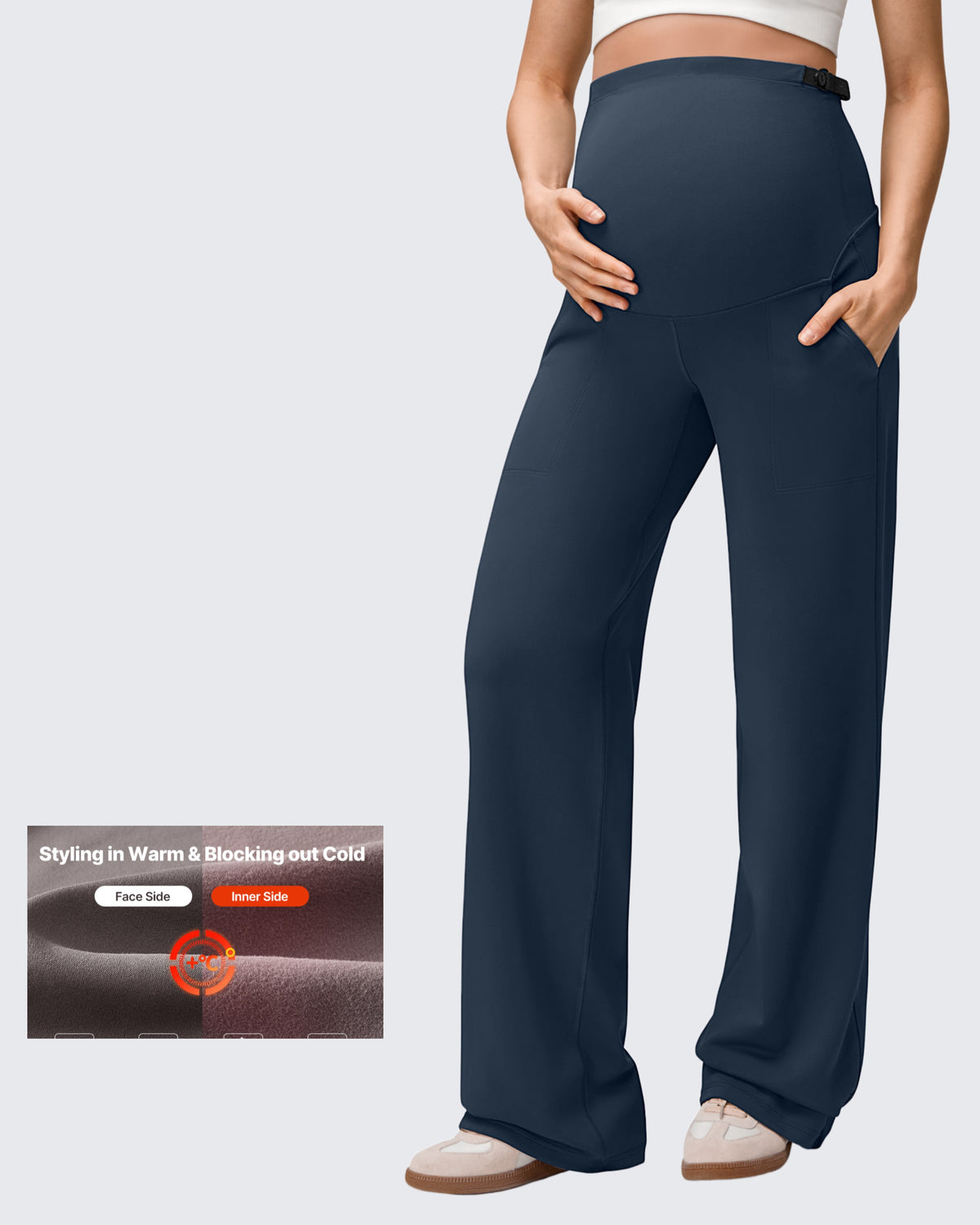 G4Free Activewear - EverGoing Fleece Lined Maternity Wide Leg Pants -GF25JY599AF-XS-GF25JY600AF-XS-GF25JY601AF-XS-GF25JY599AA-S-GF25JY600AA-S