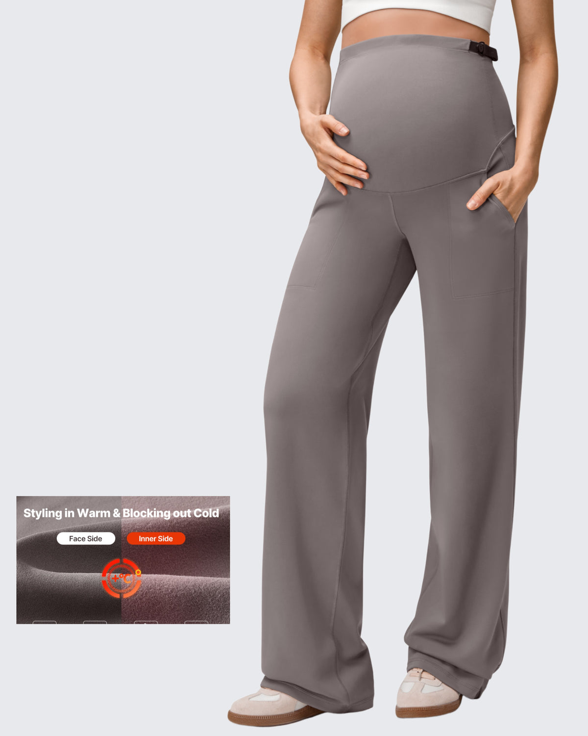G4Free Activewear - EverGoing Fleece Lined Maternity Wide Leg Pants -GF25JY599AF-XS-GF25JY600AF-XS-GF25JY601AF-XS-GF25JY599AA-S-GF25JY600AA-S