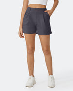 G4Free Activewear - EverGoing High-Waist Belted Pleated Casual Dressy Shorts -GF24E200AF-XS-GF24E200AA-S-GF24E200AB-M-GF24E200AC-L-GF24E200AD-XL